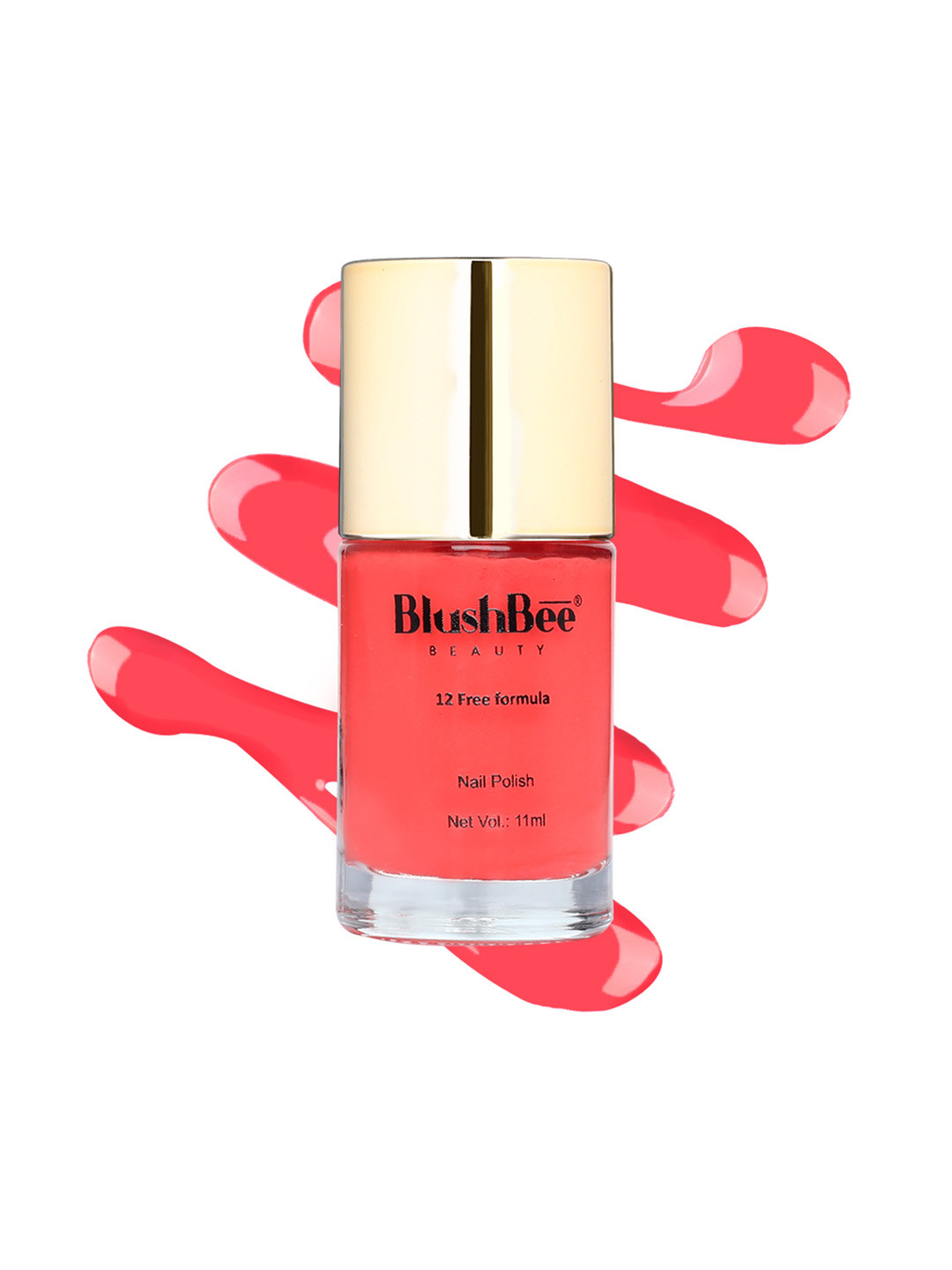 

BlushBee Beauty Organic Vegan High Shine Quick-Dry & PETA-Approved Nail Polish - Oze, Orange