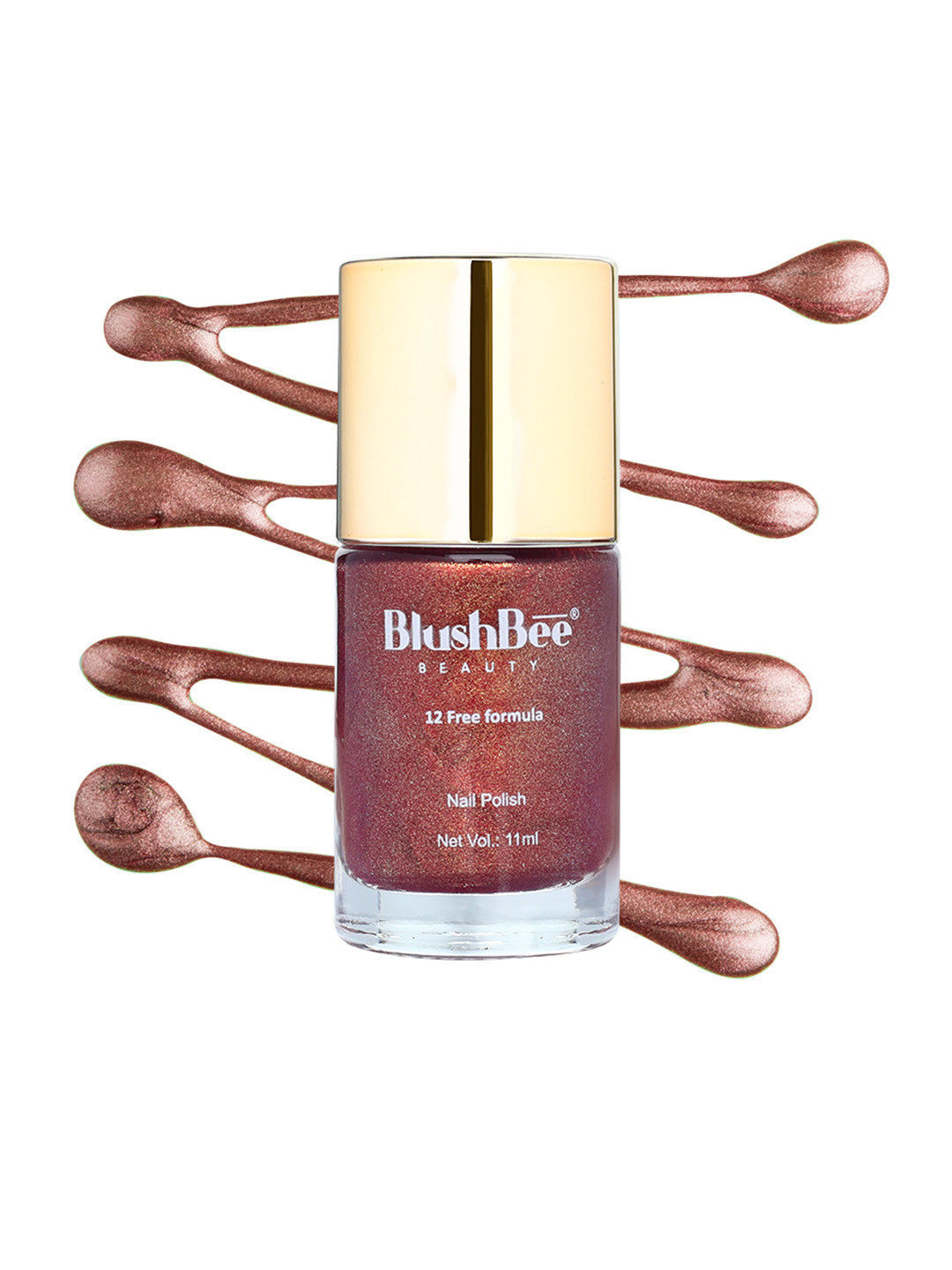 

BlushBee Beauty Organic Vegan High Shine Quick-Dry & PETA-Approved Nail Polish - Lena, Brown