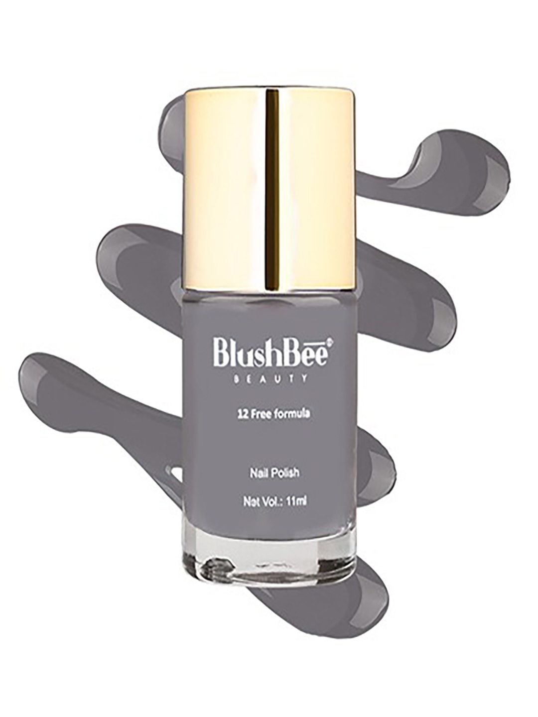 

BlushBee Beauty Organic Vegan High Shine Quick-Dry & PETA-Approved Nail Polish - Zuari, Grey