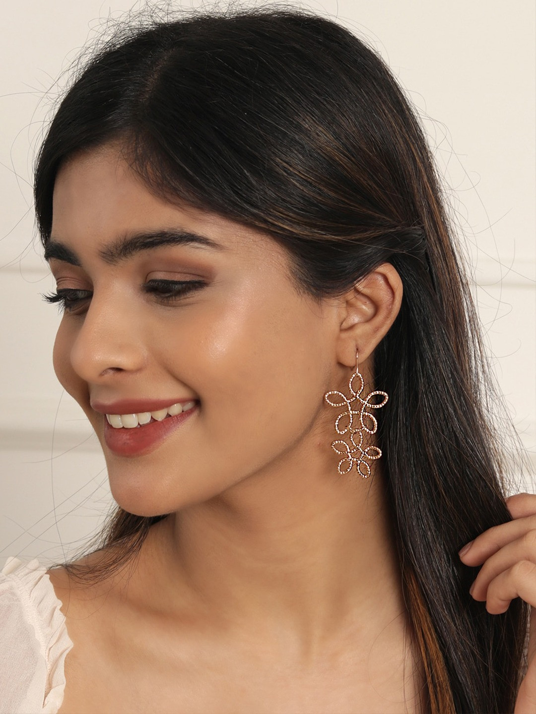 

ToniQ Gold-Plated Floral Drop Earrings