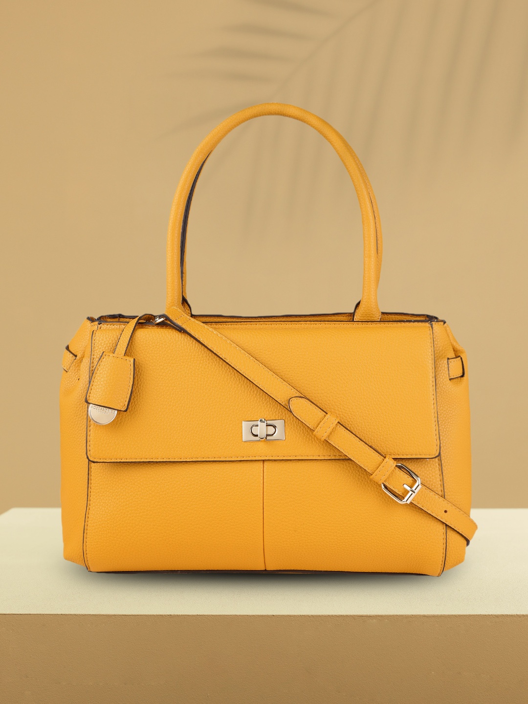 

Accessorize Yellow Structured Handheld Bag