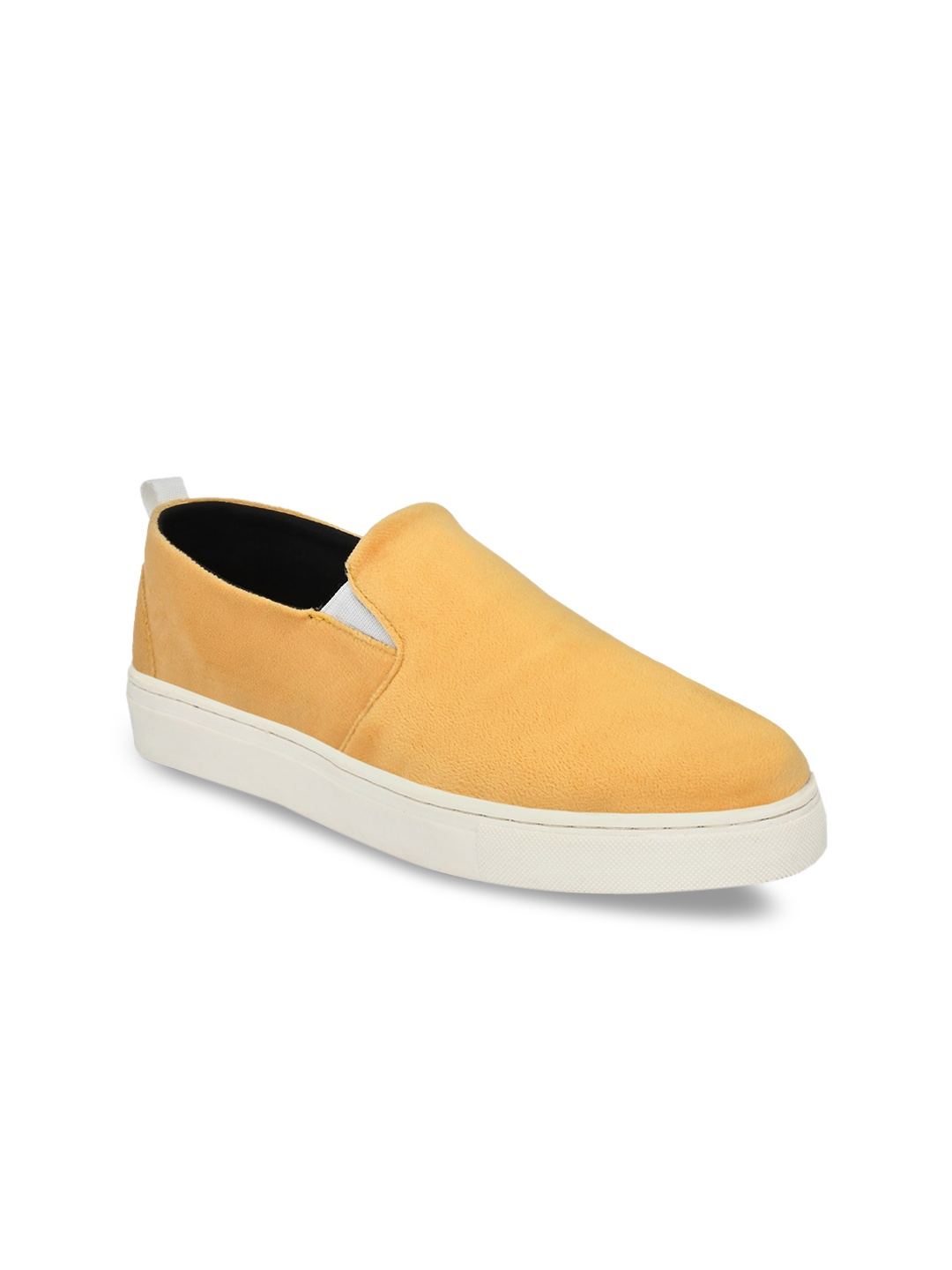 

EXTRIMOS Men Yellow Suede Slip-On Sneakers