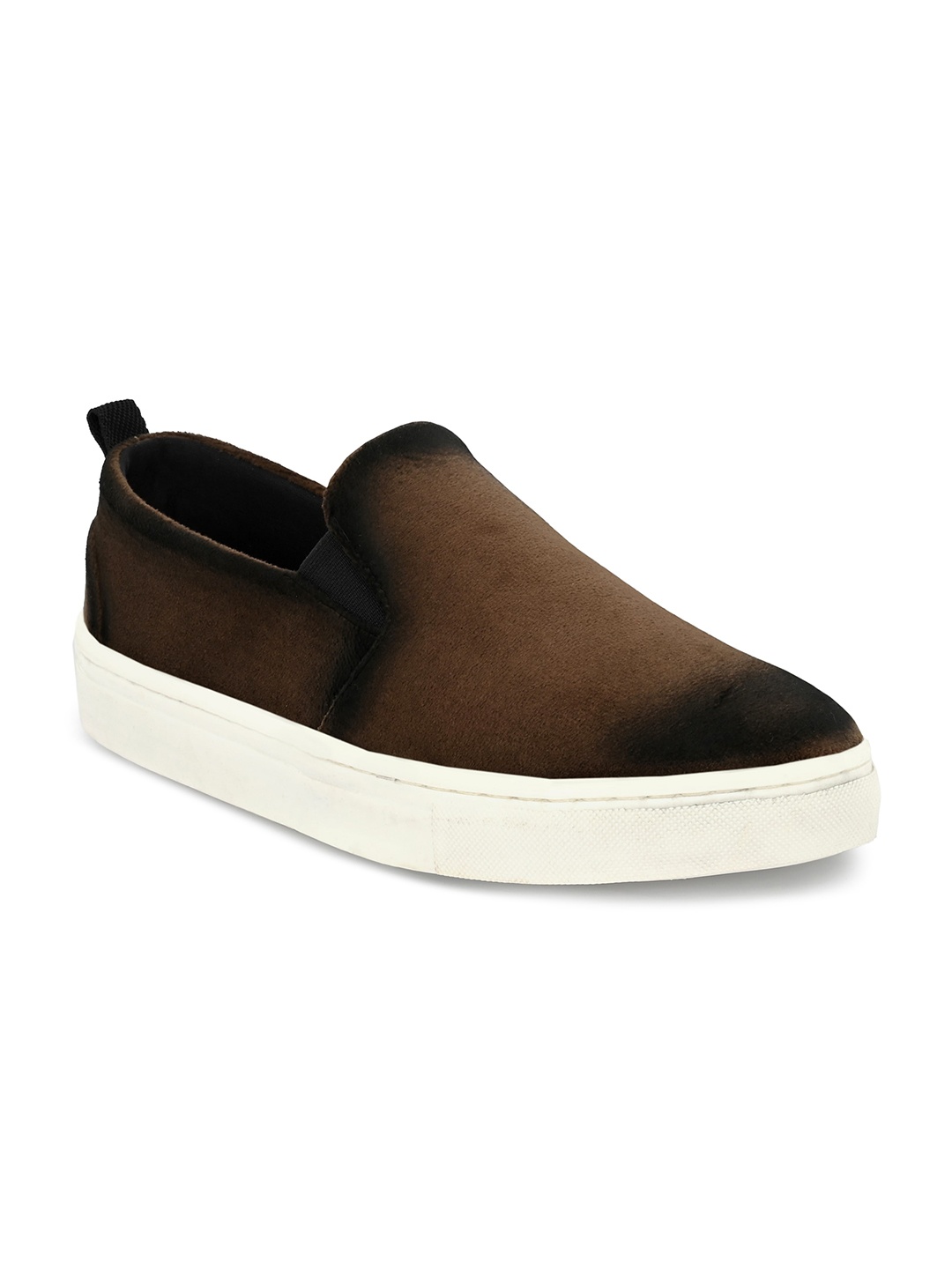 

EXTRIMOS Men Black Suede Slip-On Sneakers