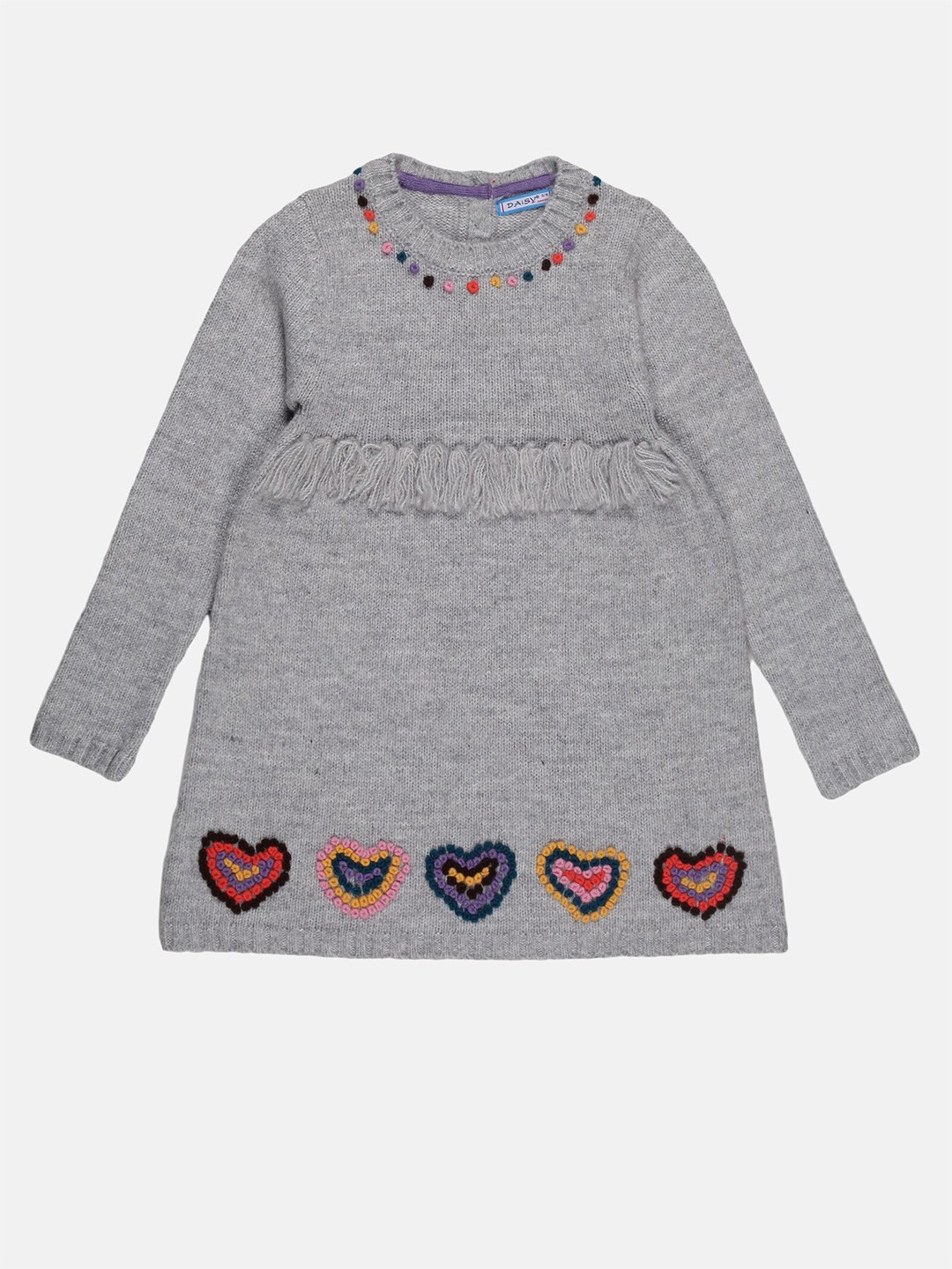 

DAiSY Girls Grey Embroidered Pullover