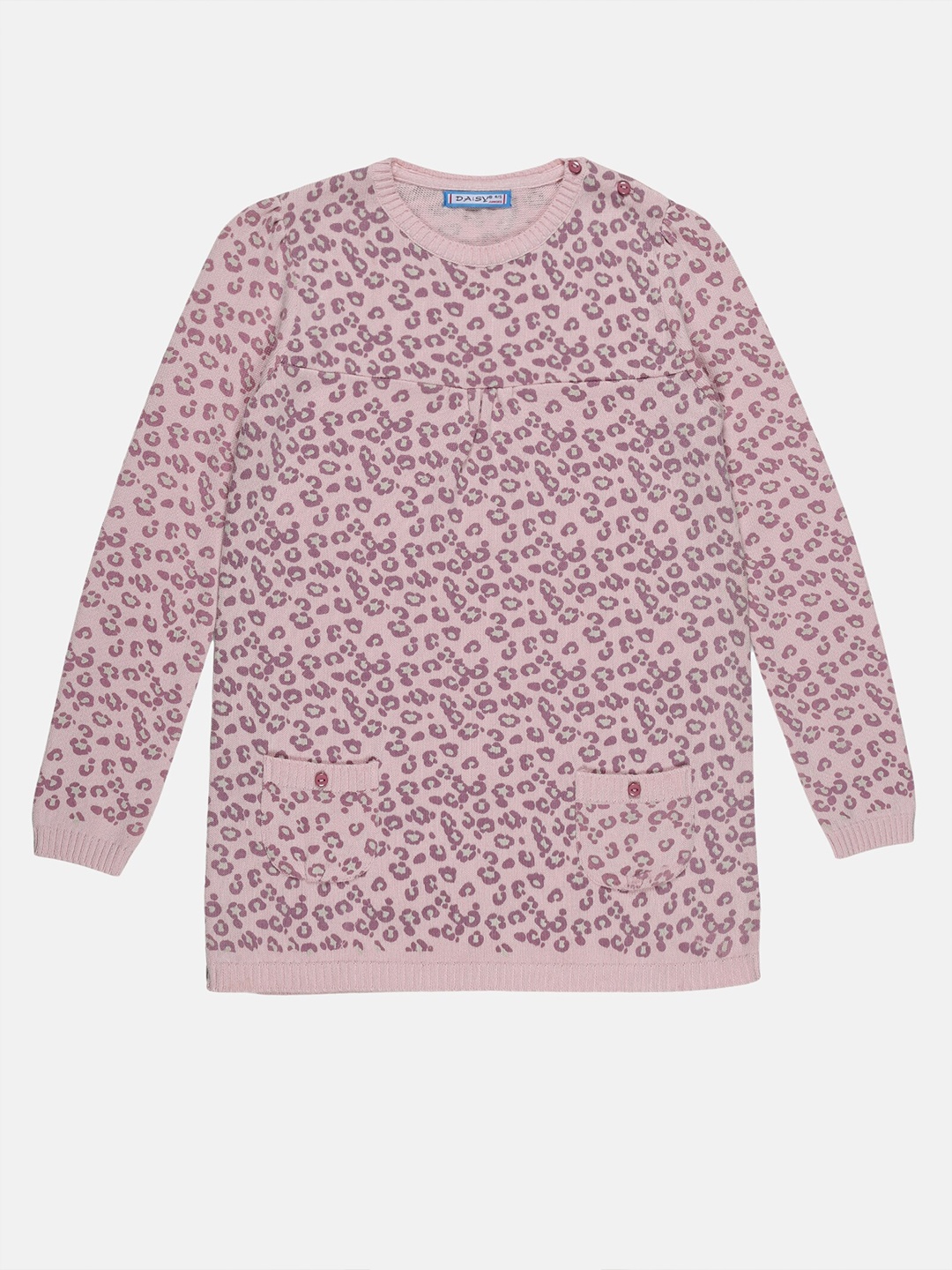 

DAiSY Girls Pink & Purple Printed Pullover