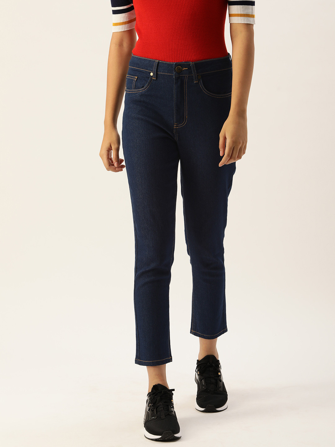 

IVOC Women Navy Blue Mon Fit Mid-Rise Clean Look Stretchable Jeans