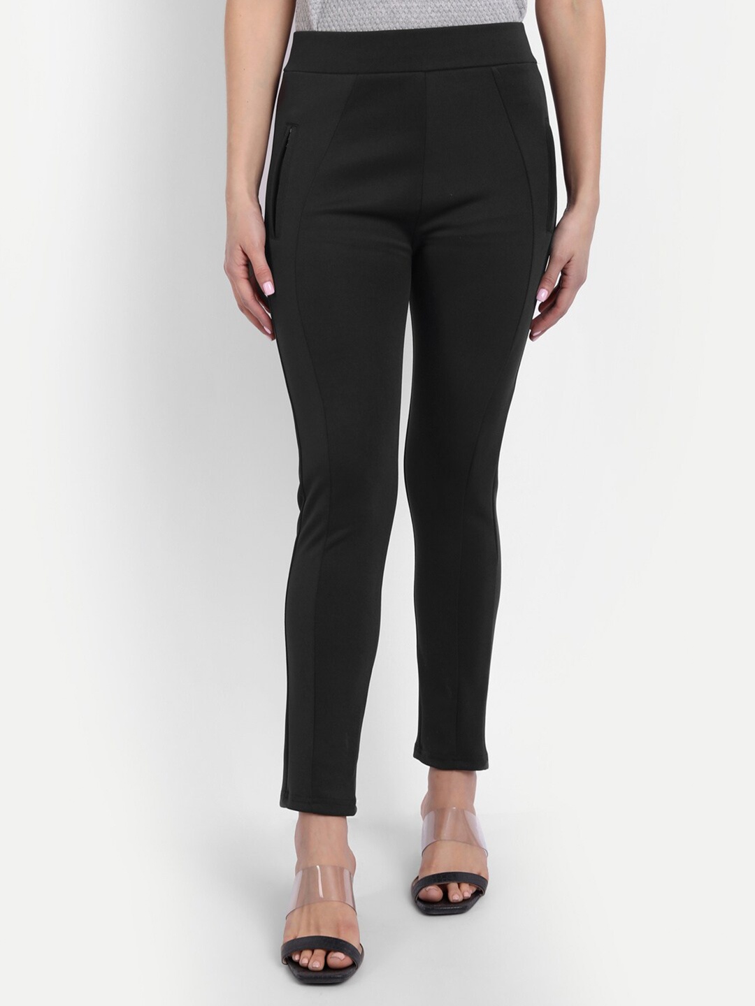 

BROADSTAR Women Black Solid Skinny-Fit Treggings
