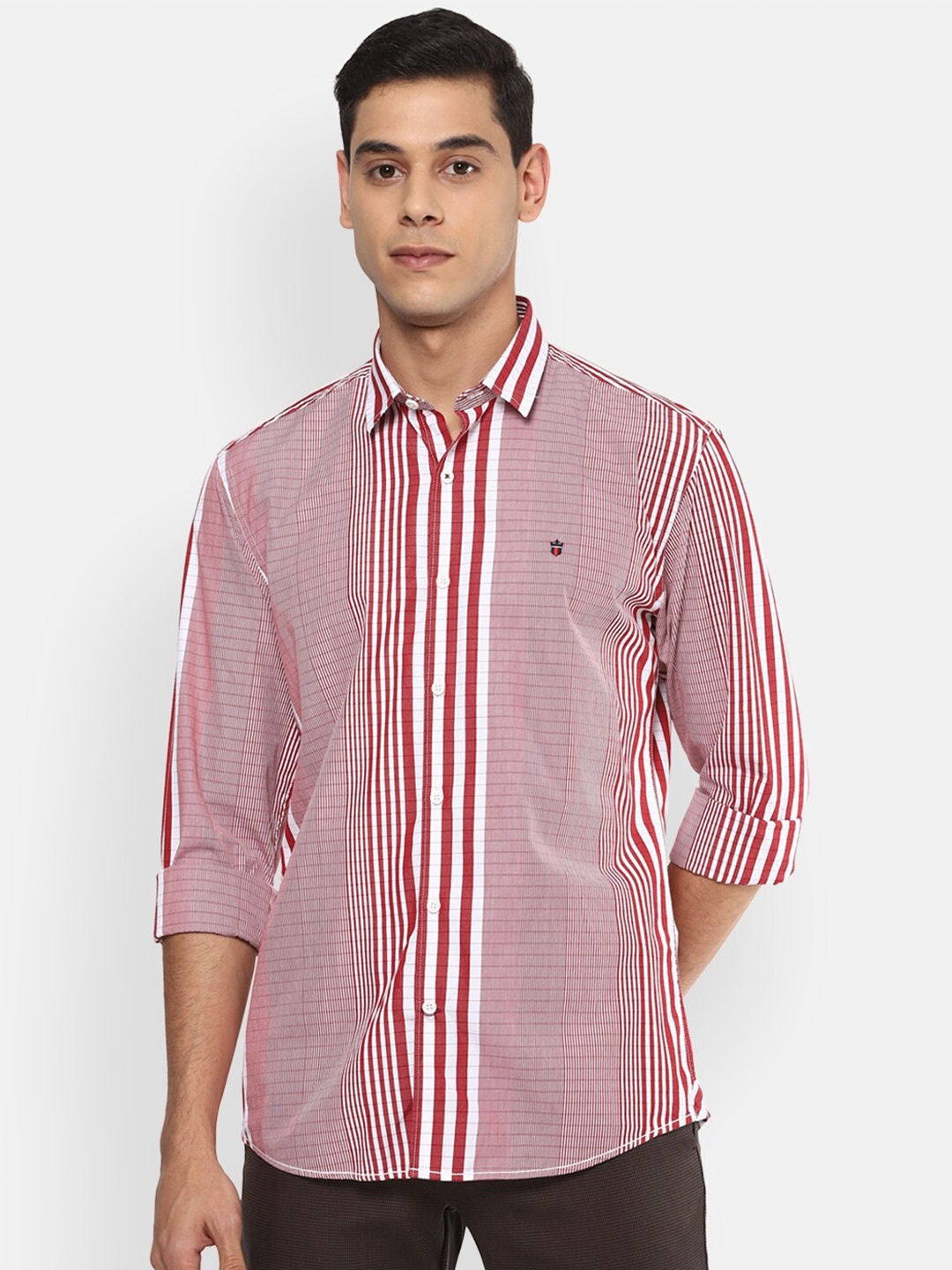 

Louis Philippe Sport Men Red Slim Fit Striped Casual Shirt