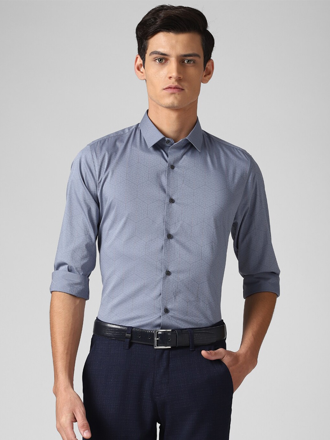 

Louis Philippe Sport Men Navy Blue Slim Fit Printed Casual Shirt