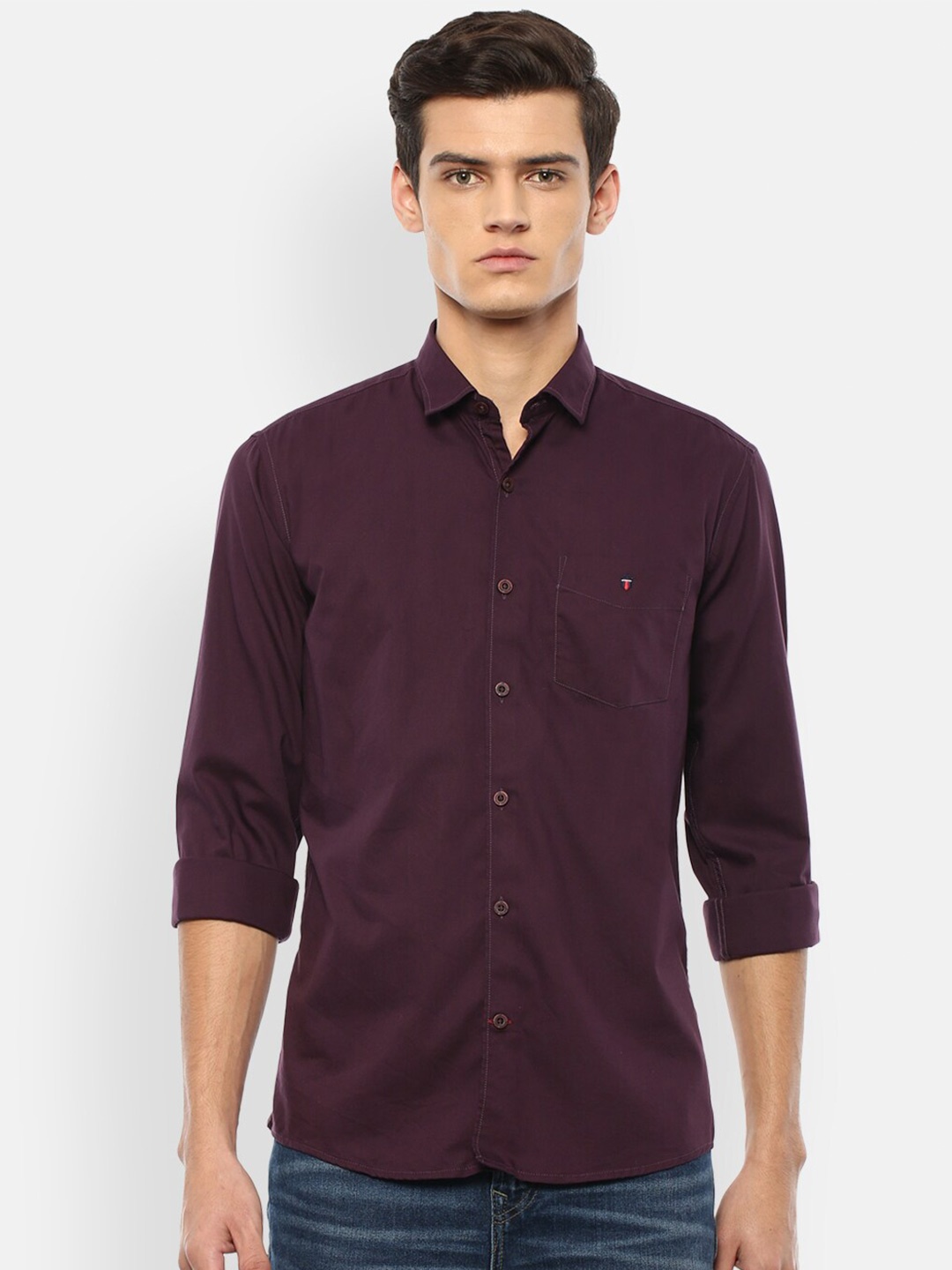 

Louis Philippe Sport Men Burgundy Slim Fit Casual Shirt