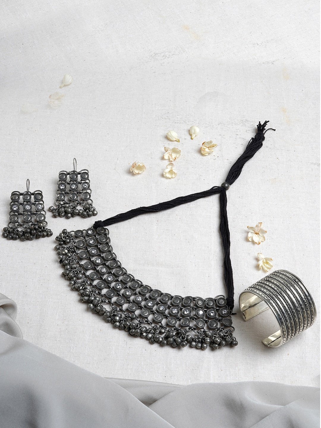 

TEEJH Oxidised Silver-Plated Brinda Jewellery Gift Set