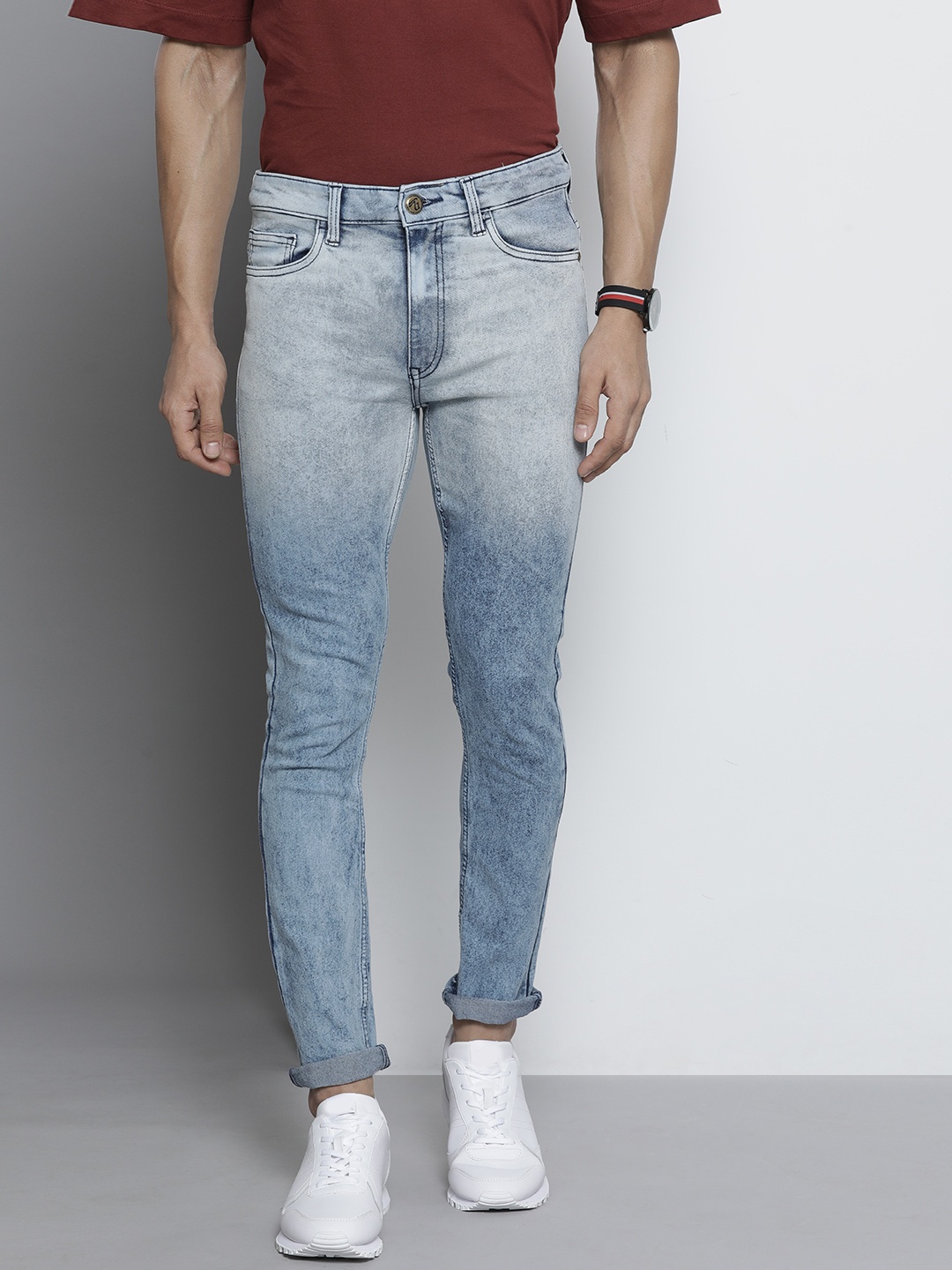 

The Indian Garage Co Men Blue Slim Fit Light Fade Stretchable Jeans