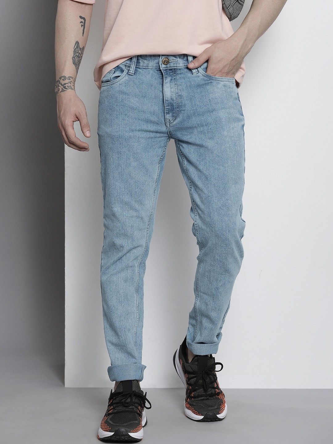

The Indian Garage Co Men Slim Fit Stretchable Jeans, Blue