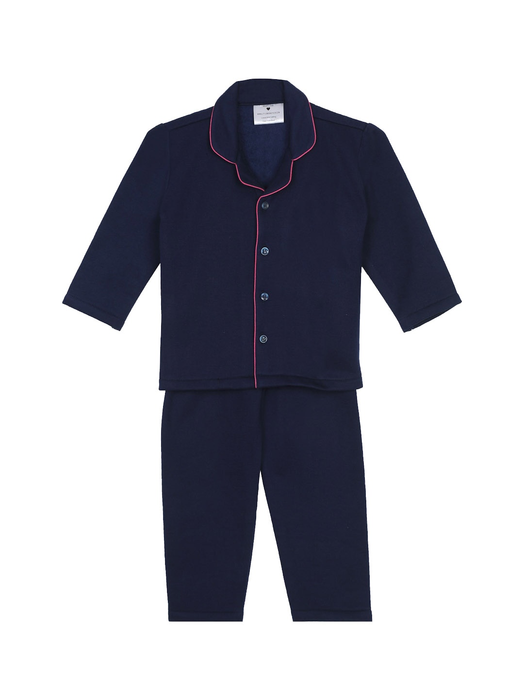 

Little Musketeer Boys Navy Blue & Pink Night suit