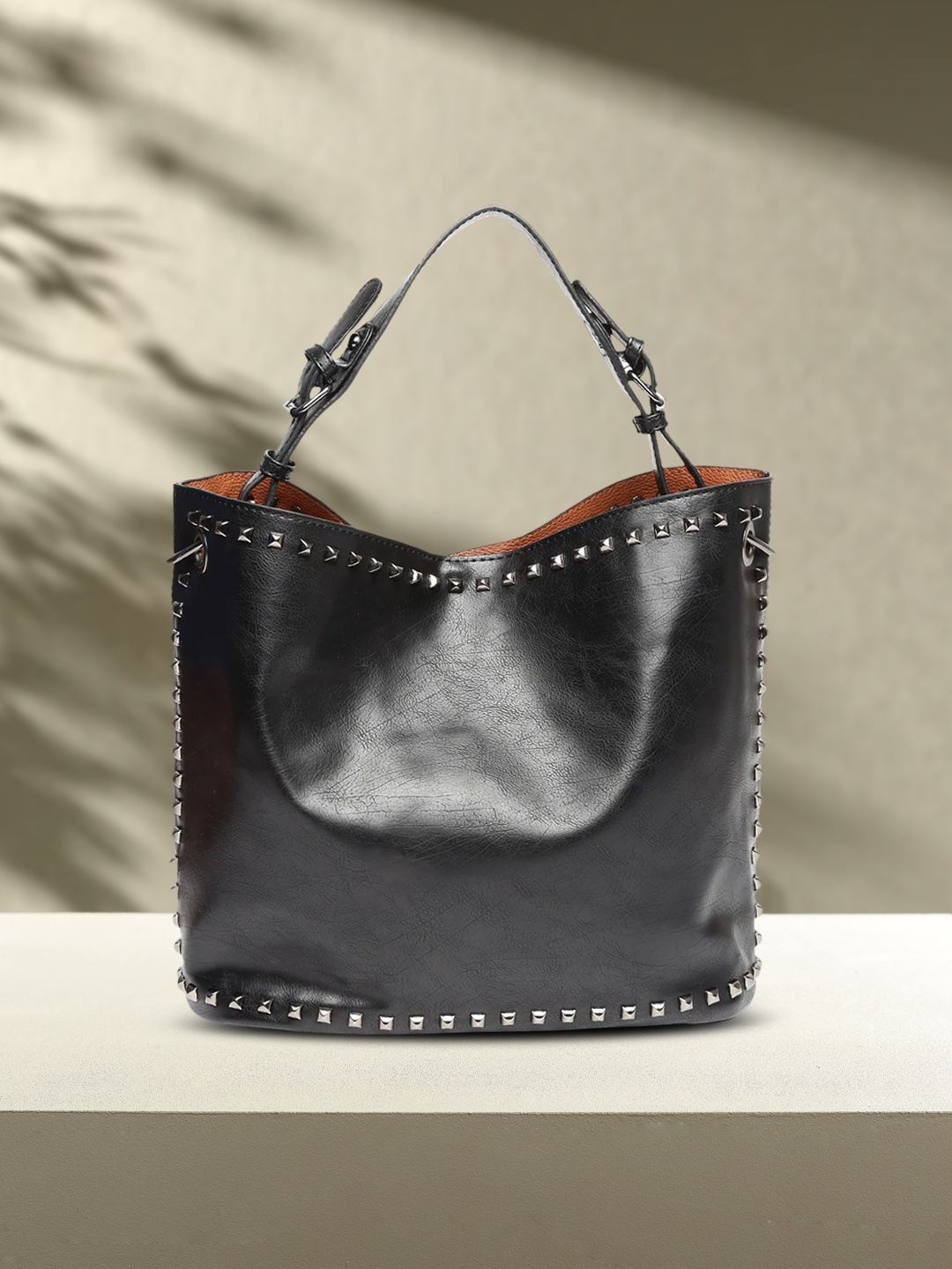 

Roadster Black Studded Shoulder Bag