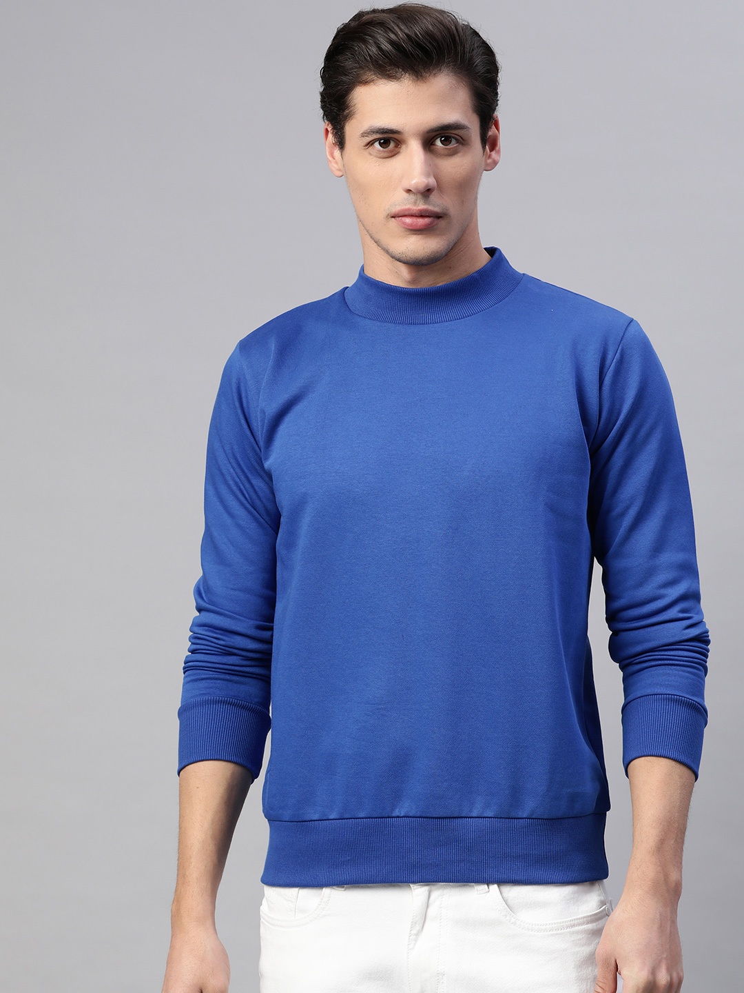 

PICOT Men Blue Solid Sweatshirt