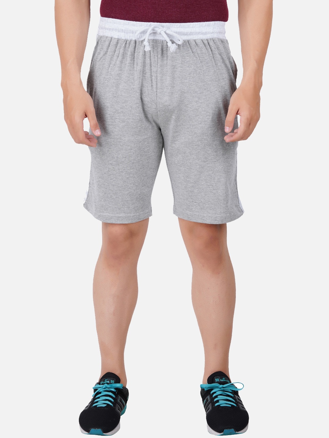 

PRIDE APPAREL Men Cotton Grey Solid Outdoor Shorts