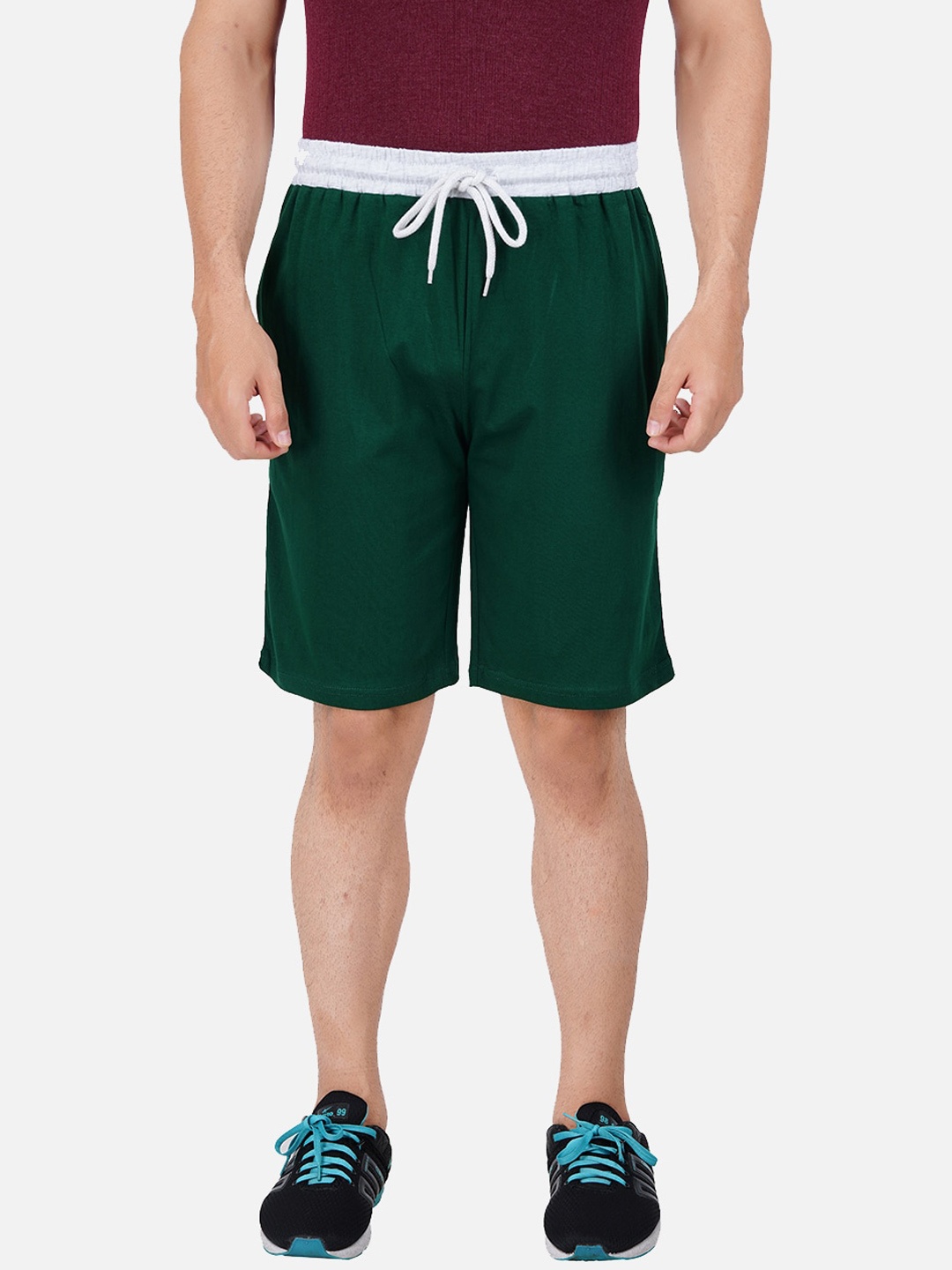 

PRIDE APPAREL Men Green Solid Outdoor Sports Shorts
