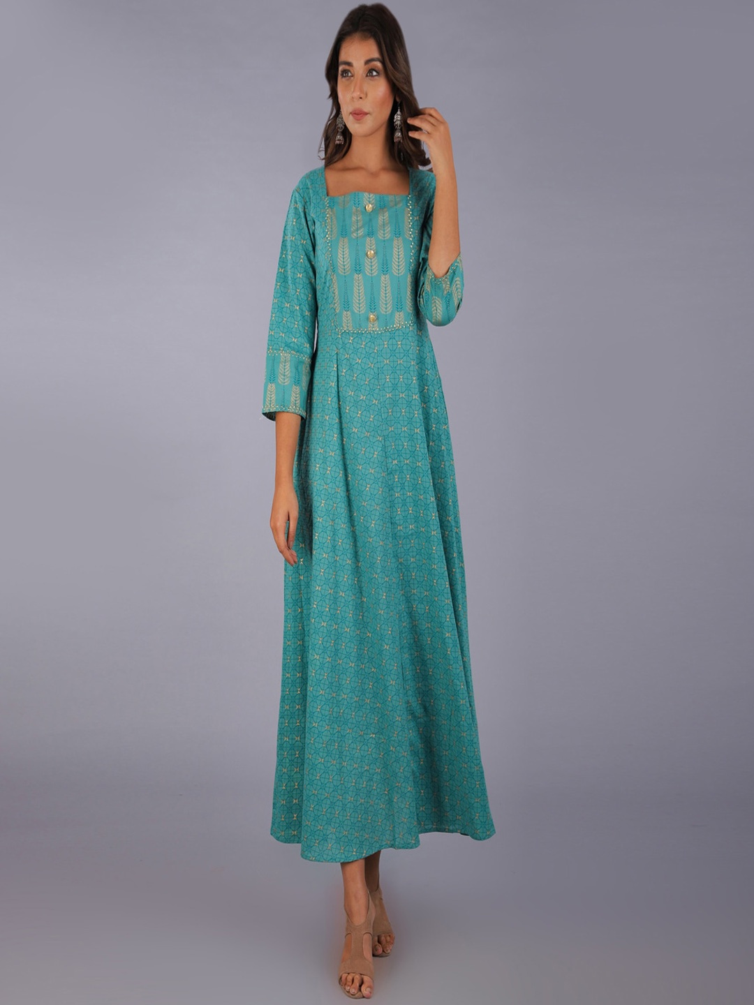 

KALINI Woman Blue Geometric Printed Kurta