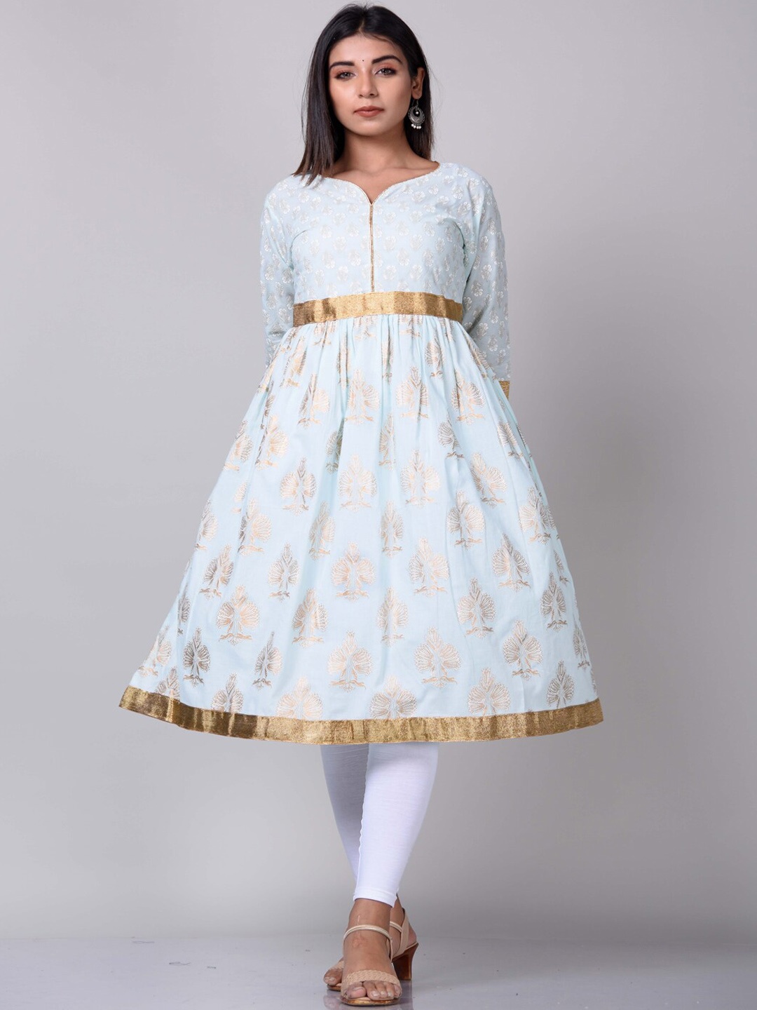 

KALINI Women Blue Ethnic Motifs Printed Anarkali Kurta