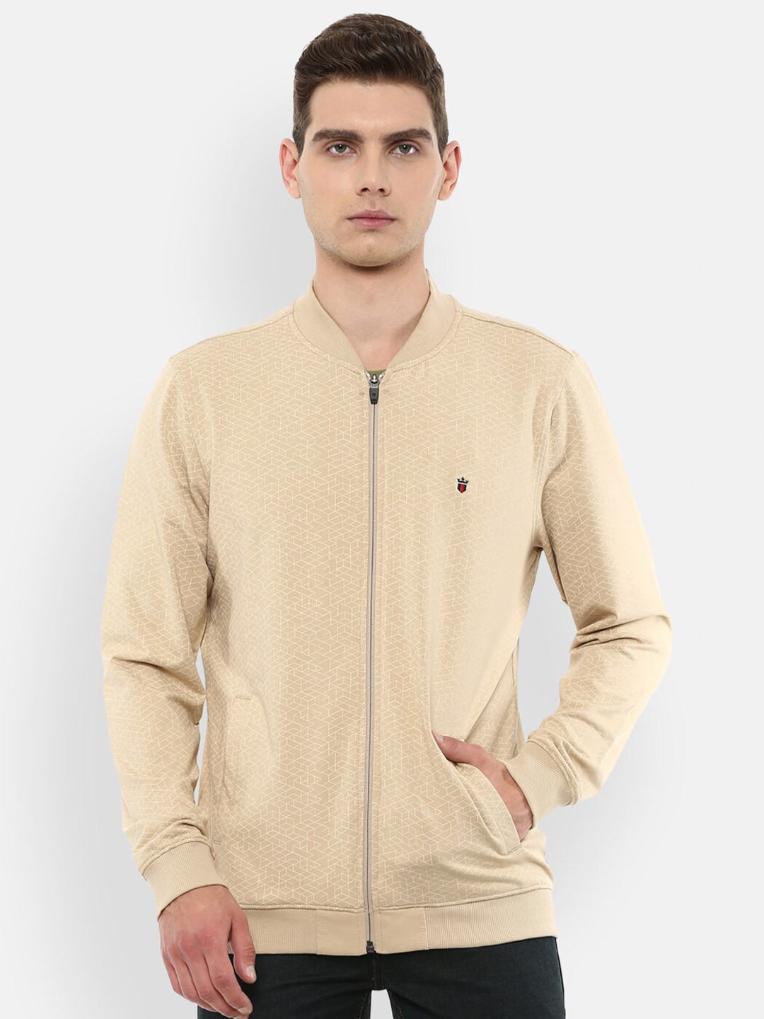 

Louis Philippe Sport Men Beige Geometric Printed Stretchable Sweatshirt