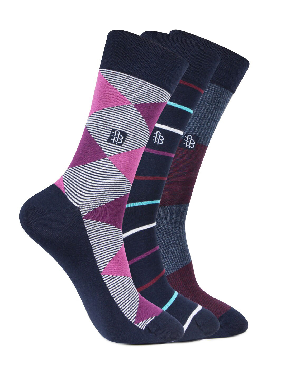 

Bonjour Men Pack of 3 Assorted Calf Length Socks