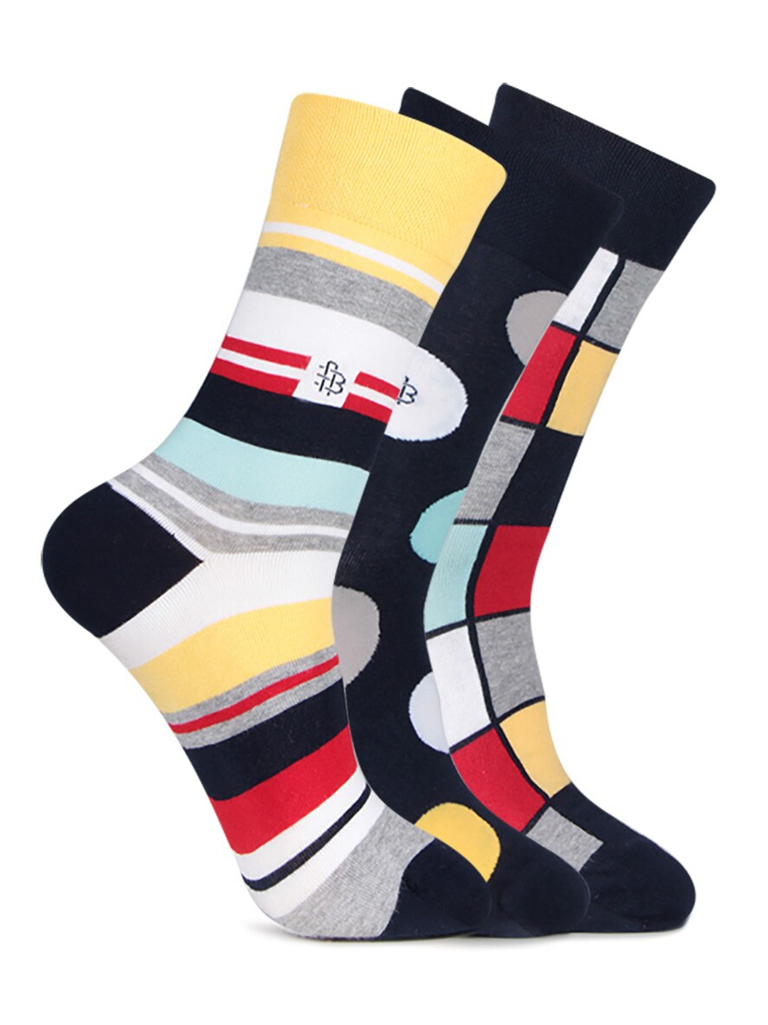 

Bonjour Men Pack of 3 Assorted Calf Length Socks