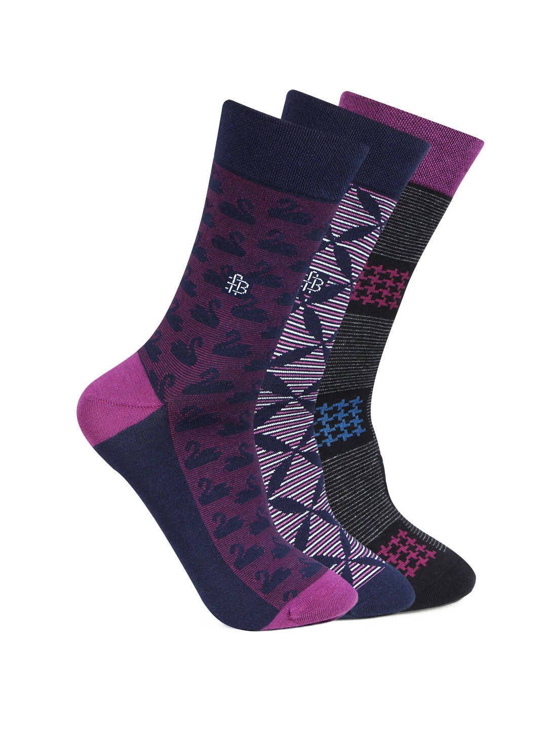 

Bonjour Men Pack Of 3 Assorted Calf-Length Socks
