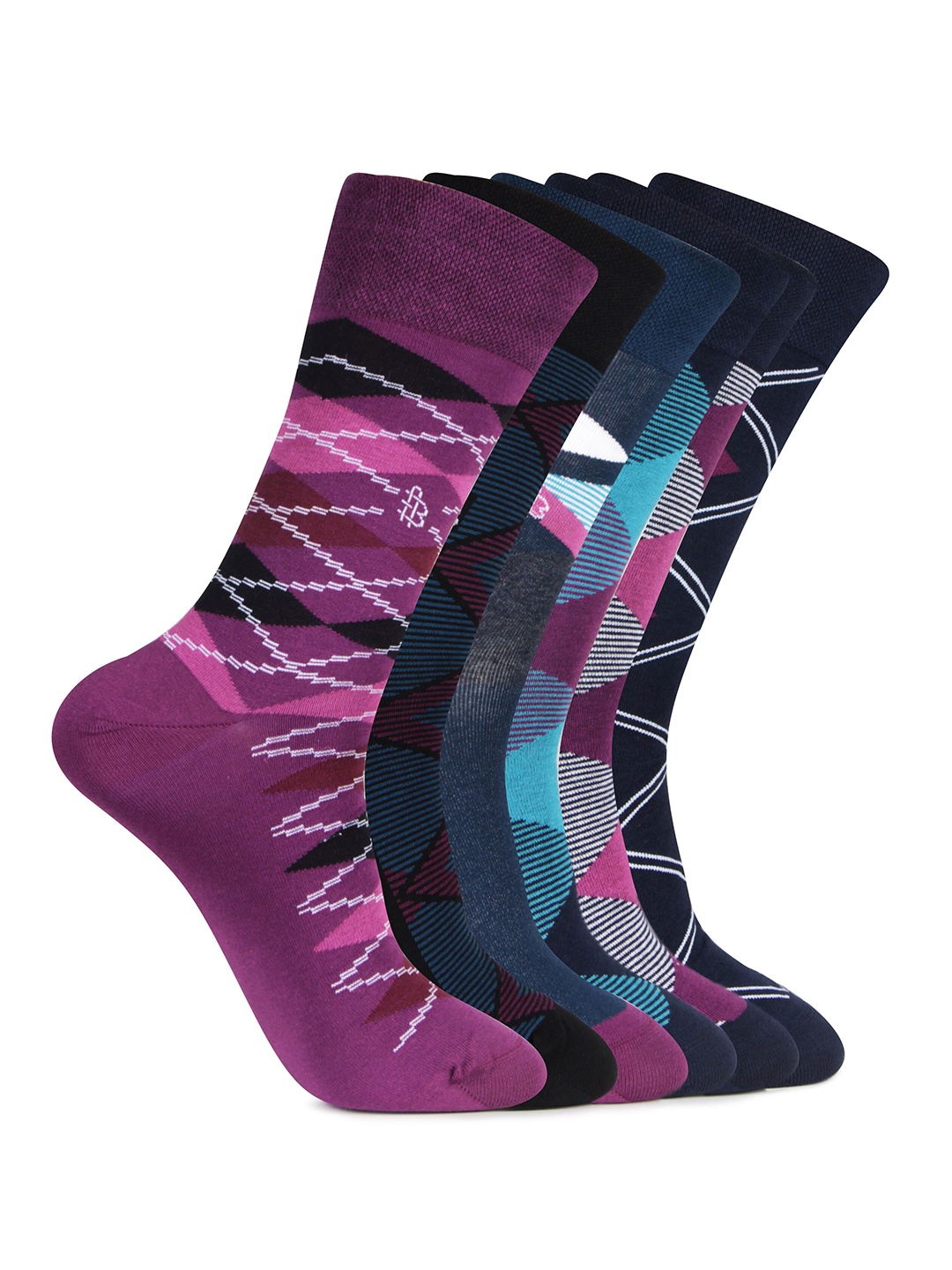 

Bonjour Men Pack Of 6 Assorted Calf-Length Socks