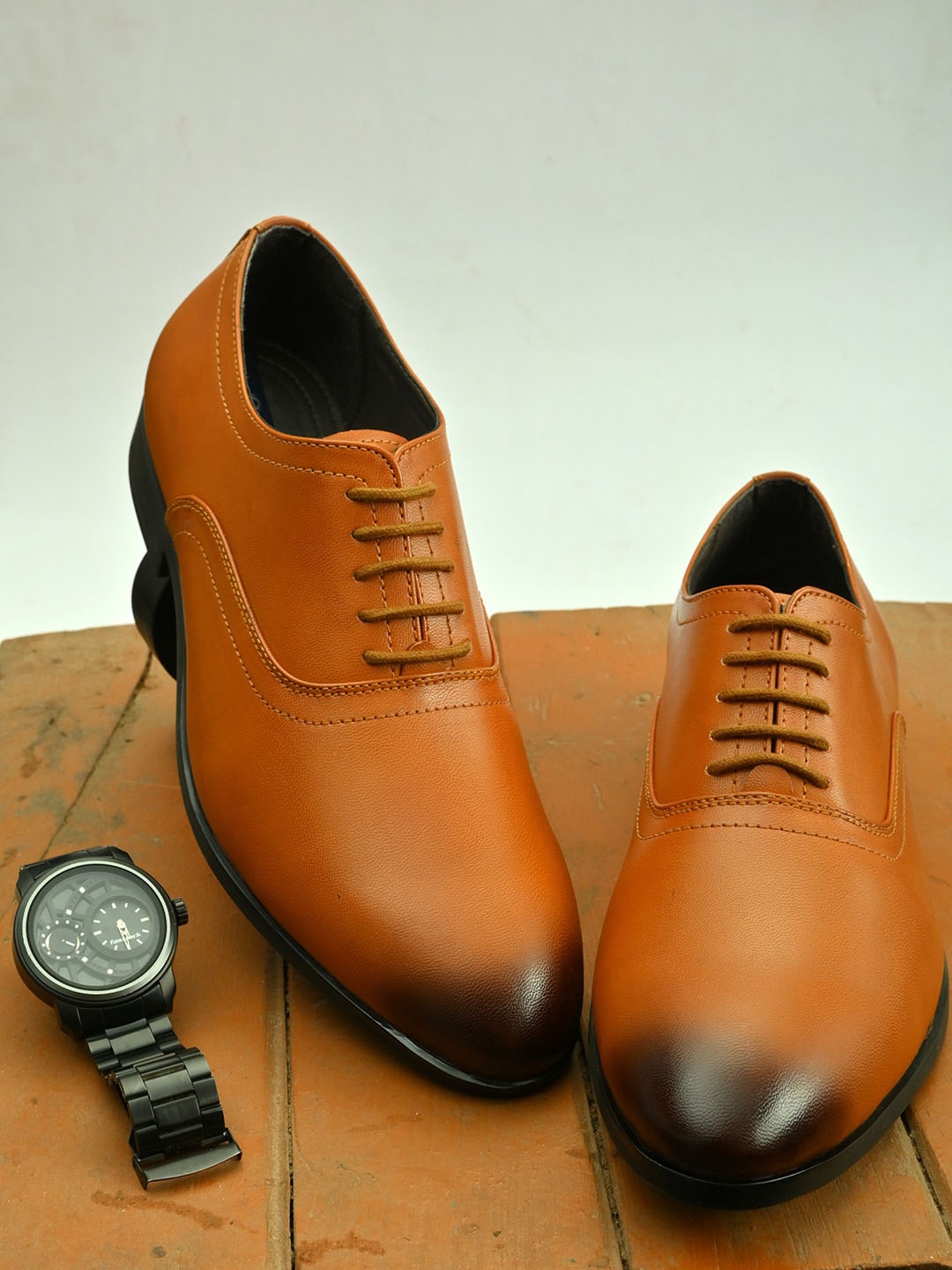 

San Frissco Men Tan Brown Solid Formal Oxfords