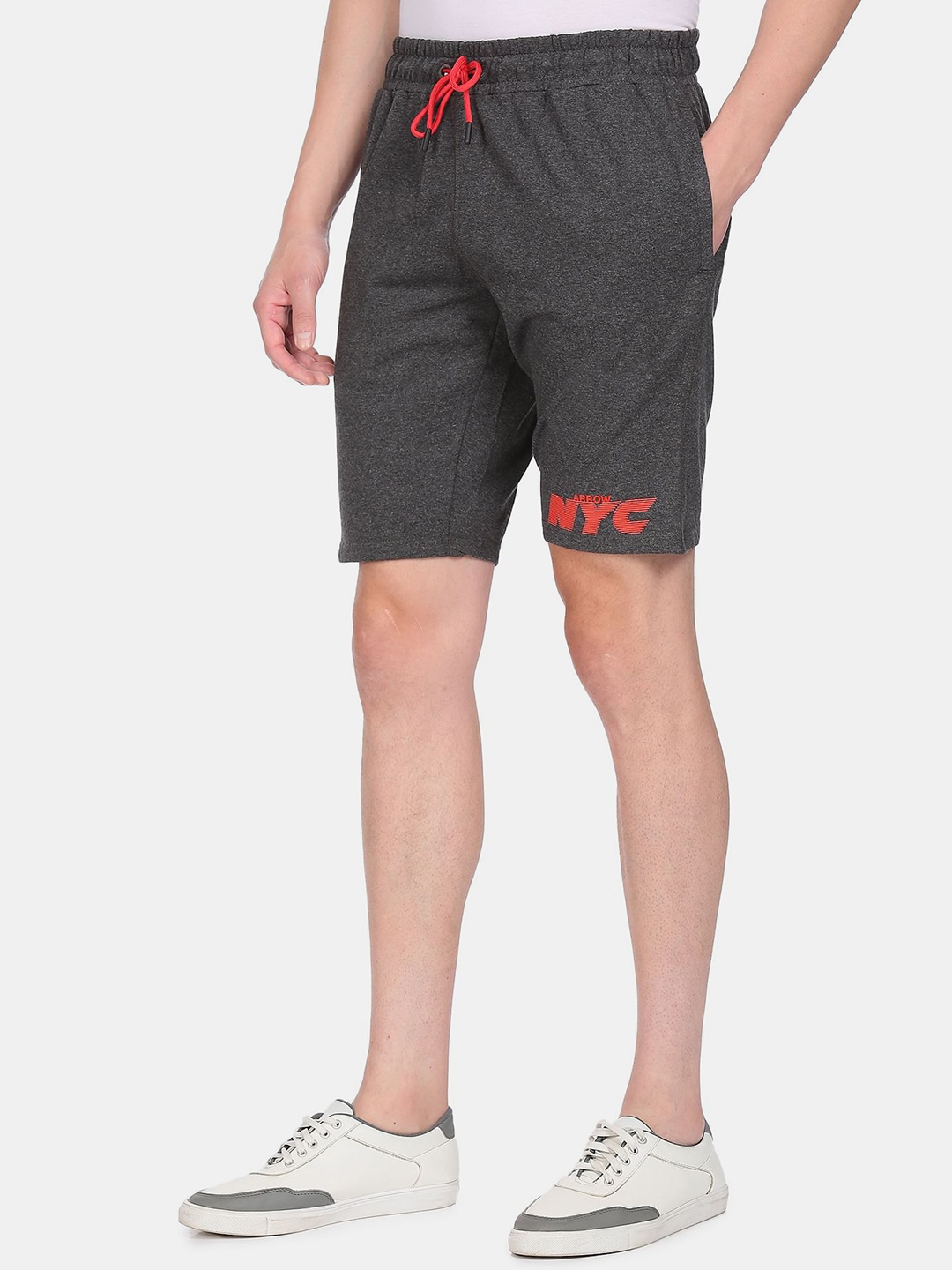

Arrow Sport Men Grey Solid Brand Logo Shorts