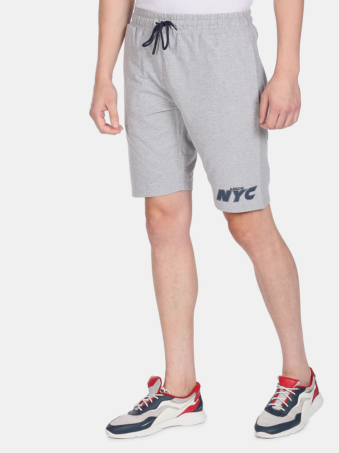 

Arrow Sport Men Grey Solid Brand Logo Shorts