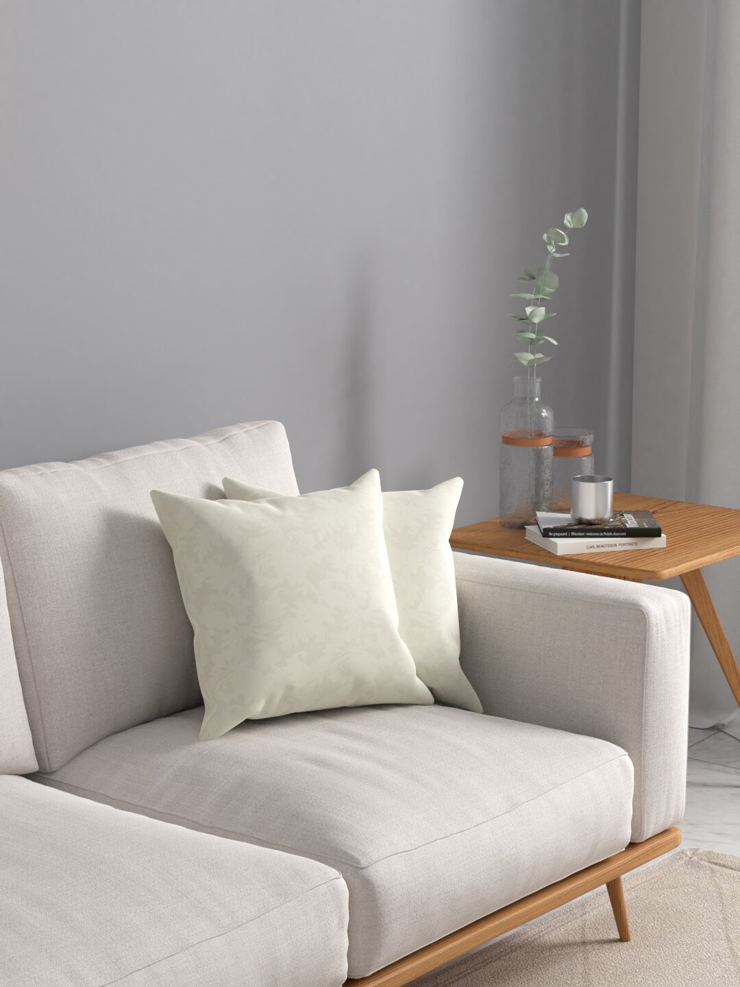 

ROSARA HOME Off White Set of 2 Square Cushion Covers