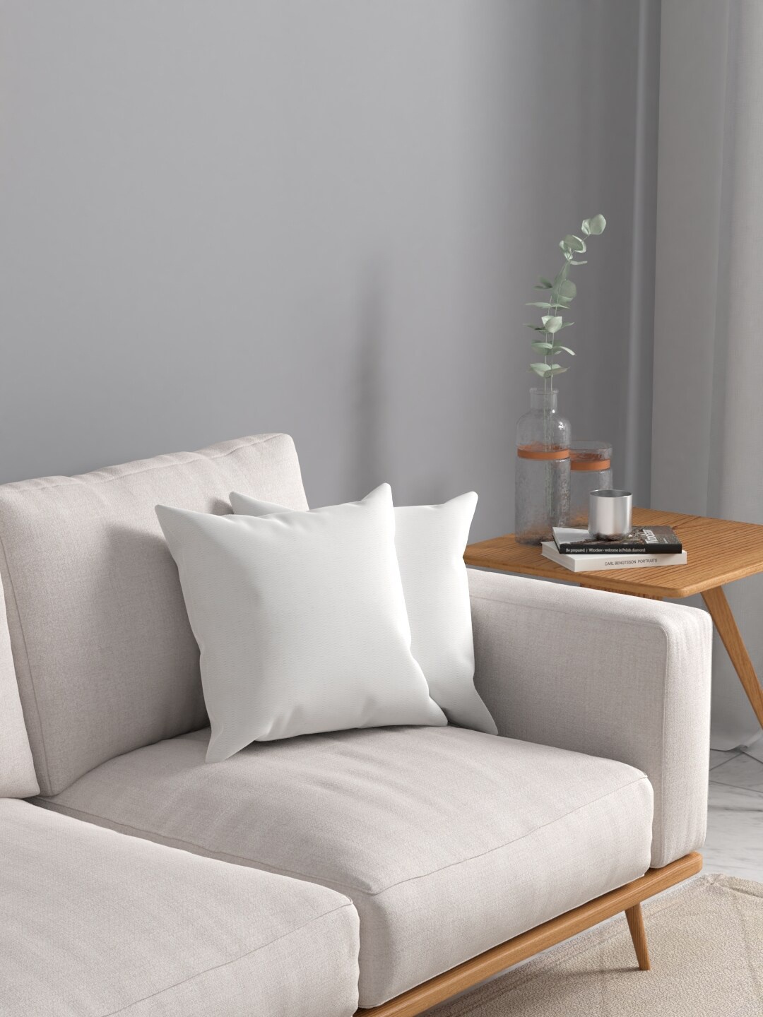 

ROSARA HOME Set Of 2 White Square Cushion Covers