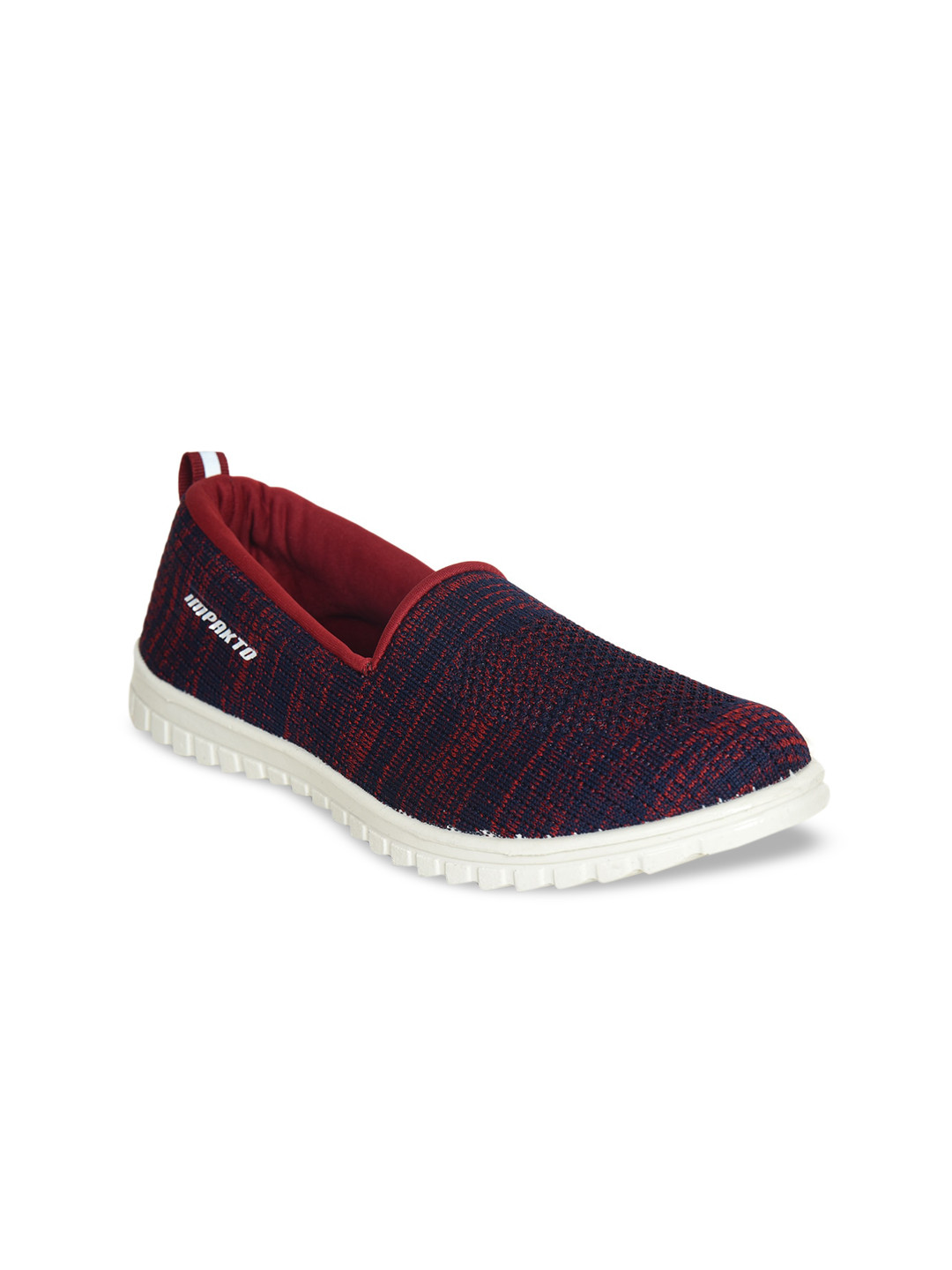 

IMPAKTO Women Blue Woven Design Slip-On Sneakers