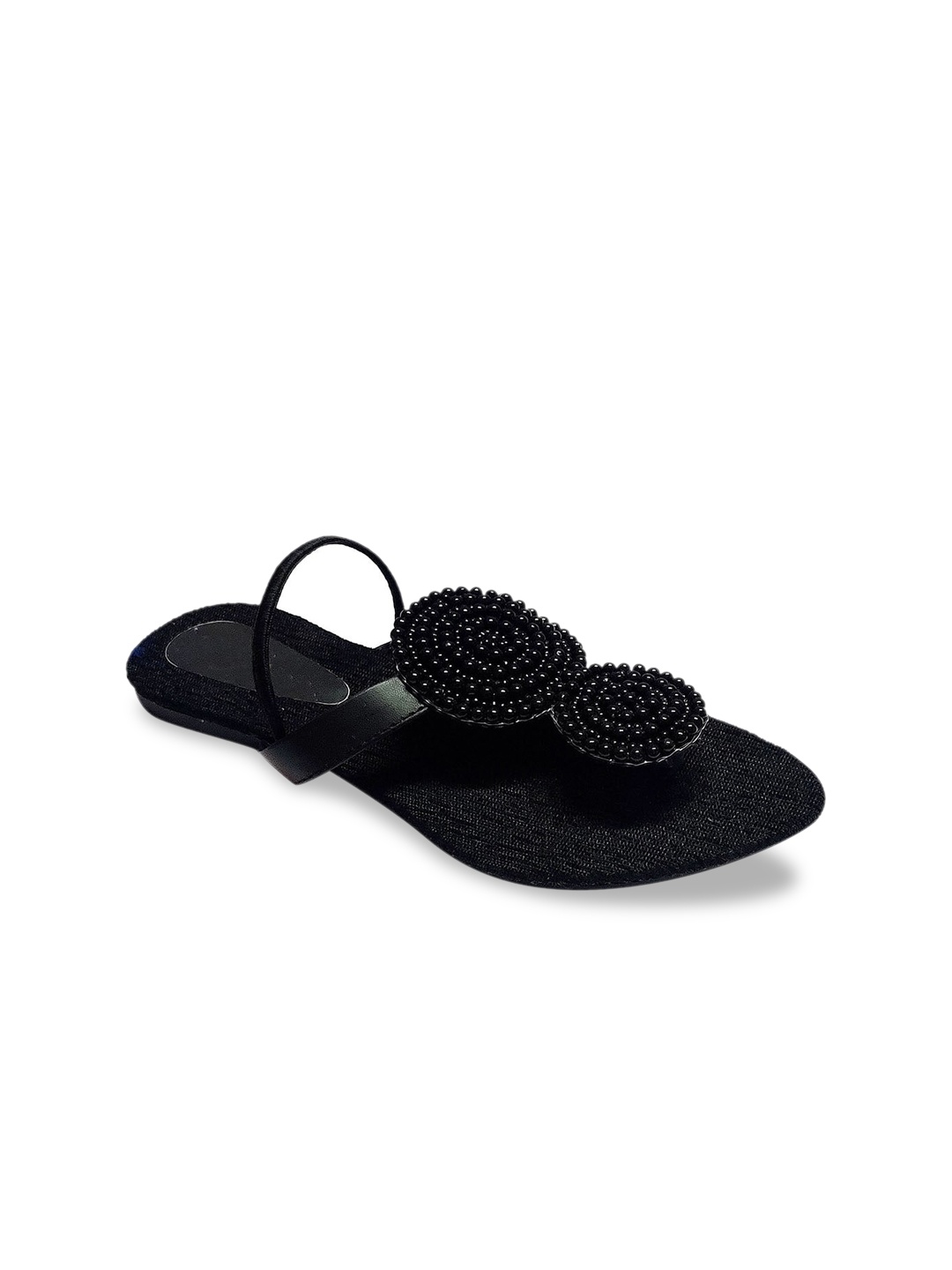 

WOMENS BERRY Women Black Embellished One Toe Flats