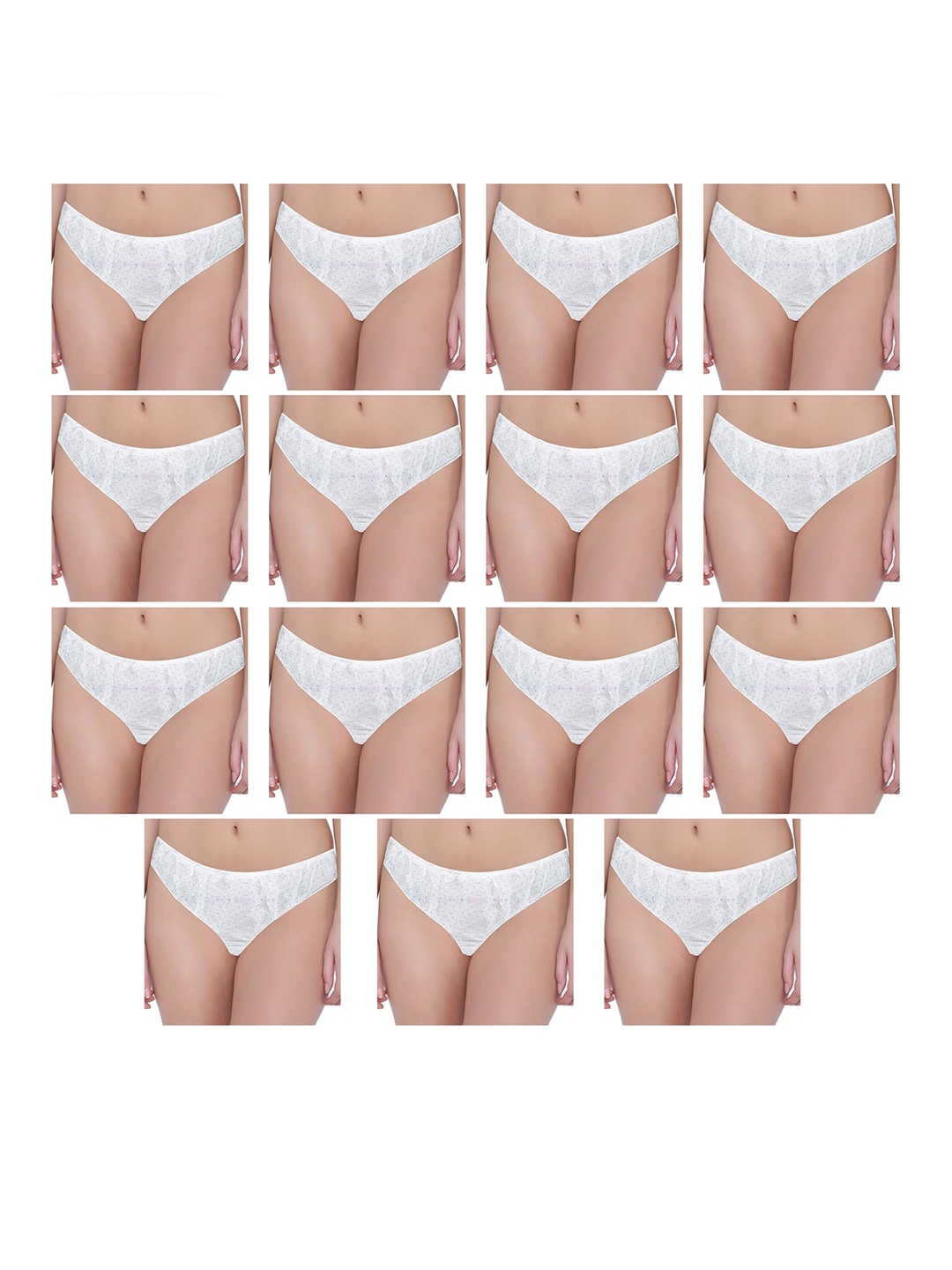 

POKORY Women Pack Of 15 Printed Disposable Bikini Briefs, Assorted