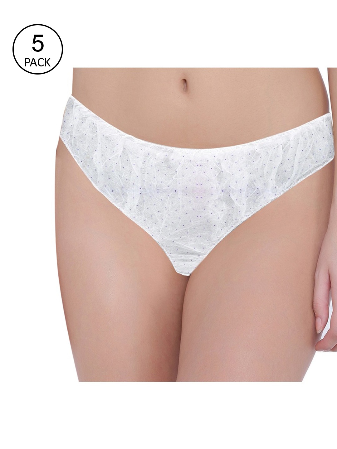 

POKORY Women Pack Of 5 Printed Disposable Bikini Briefs, Assorted