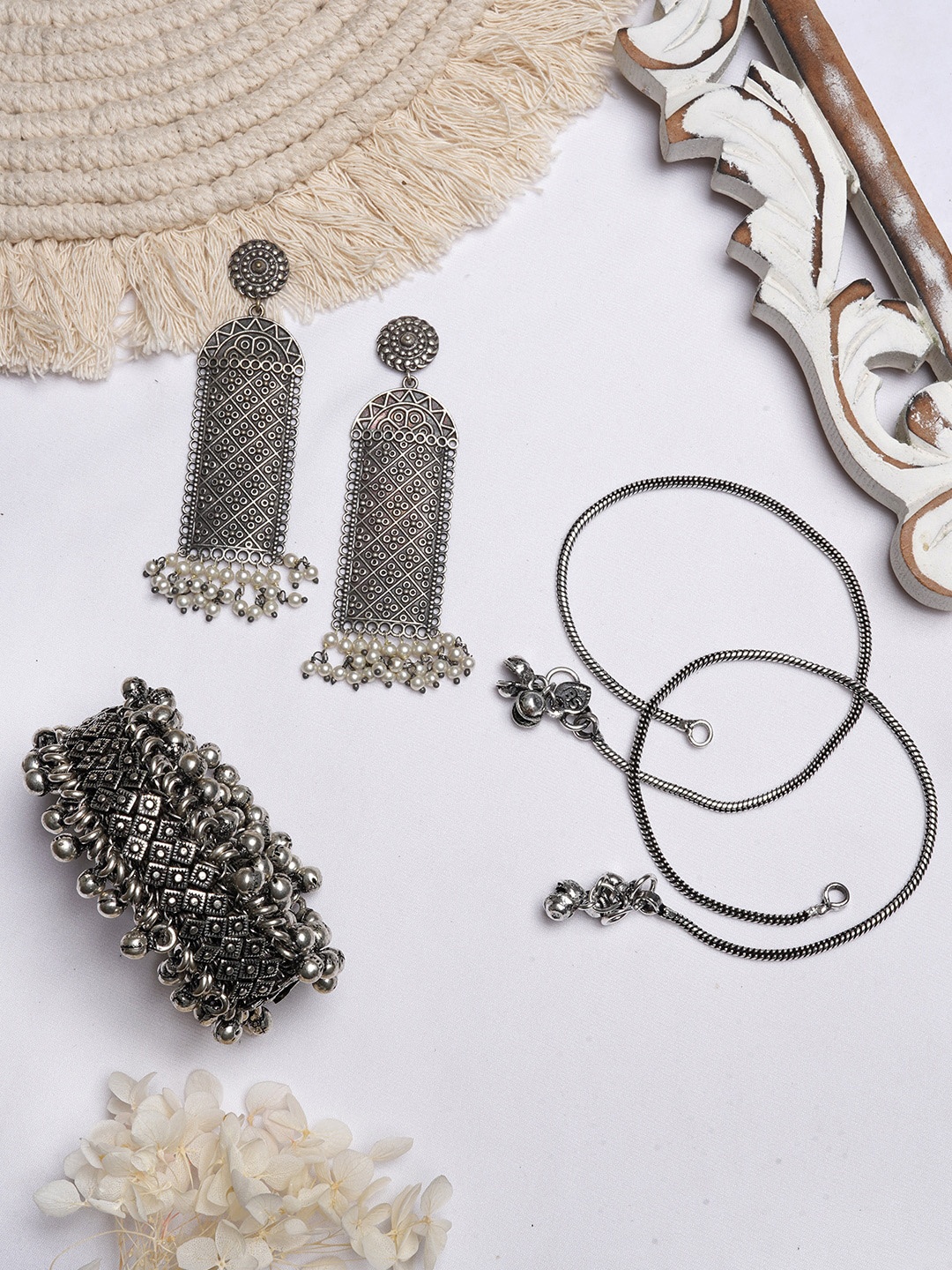 

TEEJH Oxidised Silver-Toned Jewellery Gift Set