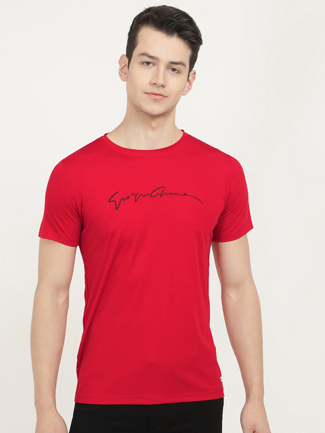 

V2 Value & Variety Men Red Solid Round Neck T-shirt