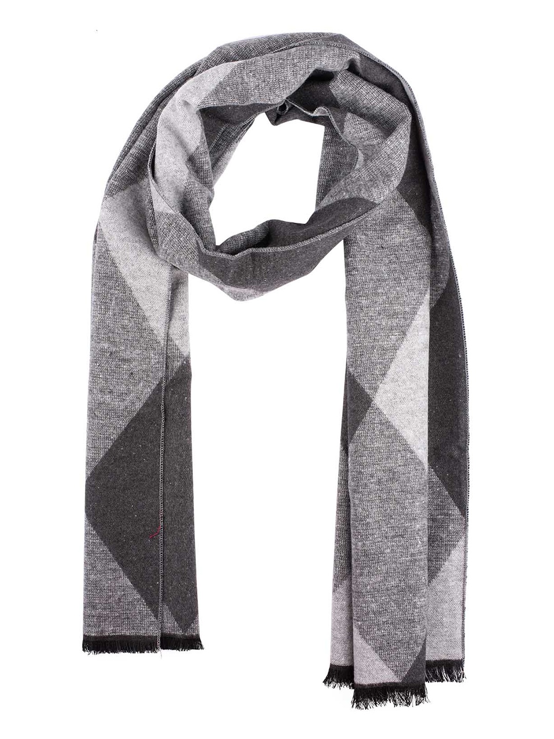 

The Tie Hub Men Grey & Black Striped Scarf