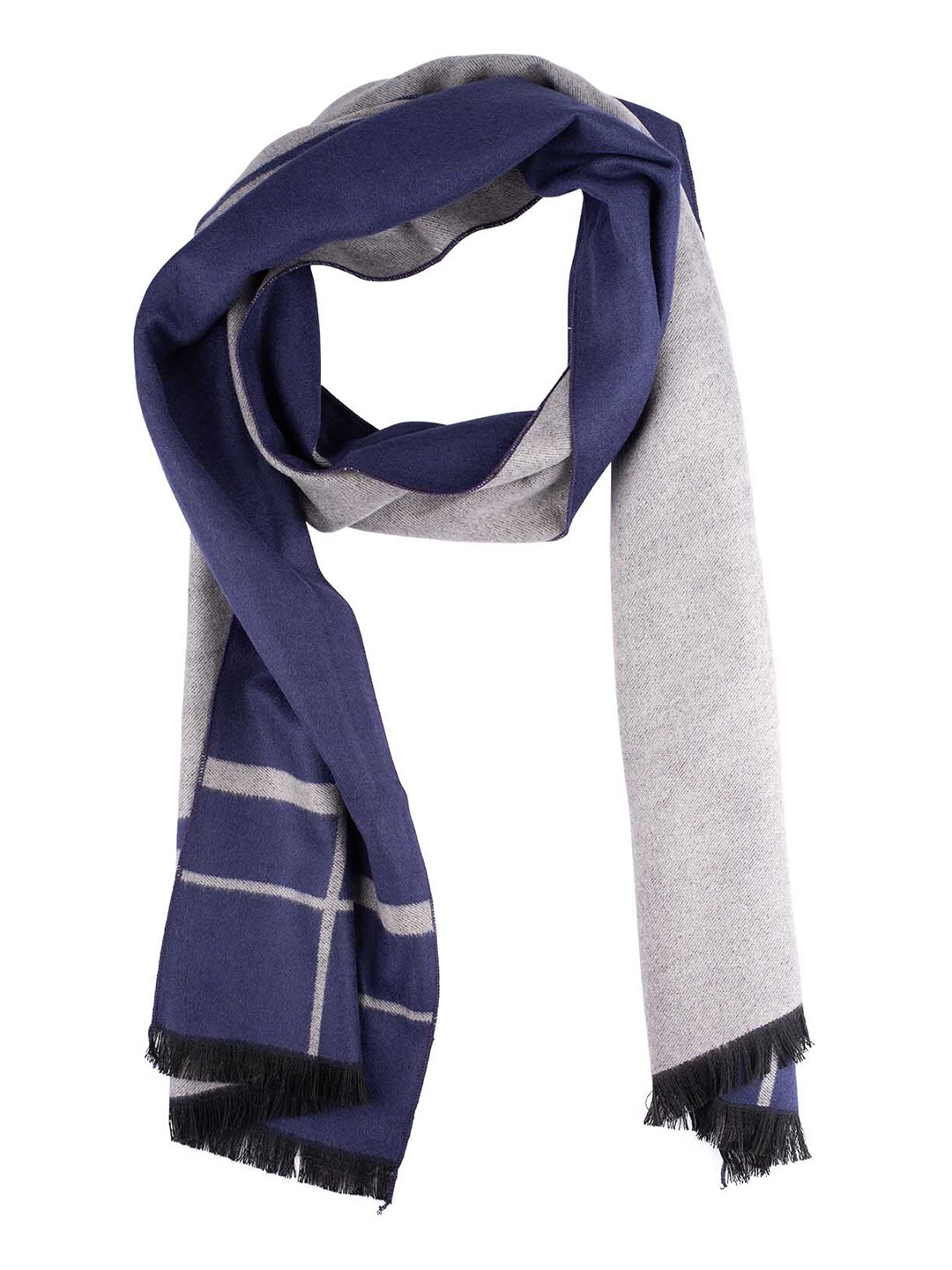 

The Tie Hub Men Colourblocked Woolen Scarf, Blue