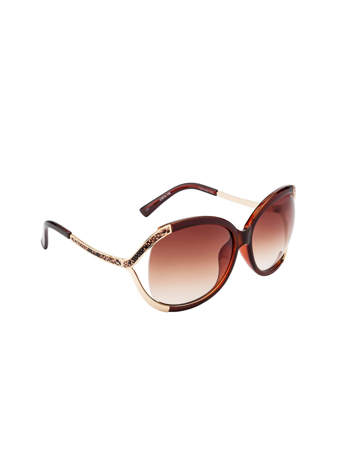 

Ted Smith Women Brown Lens & Brown Butterfly Sunglasses with UV Protected Lens