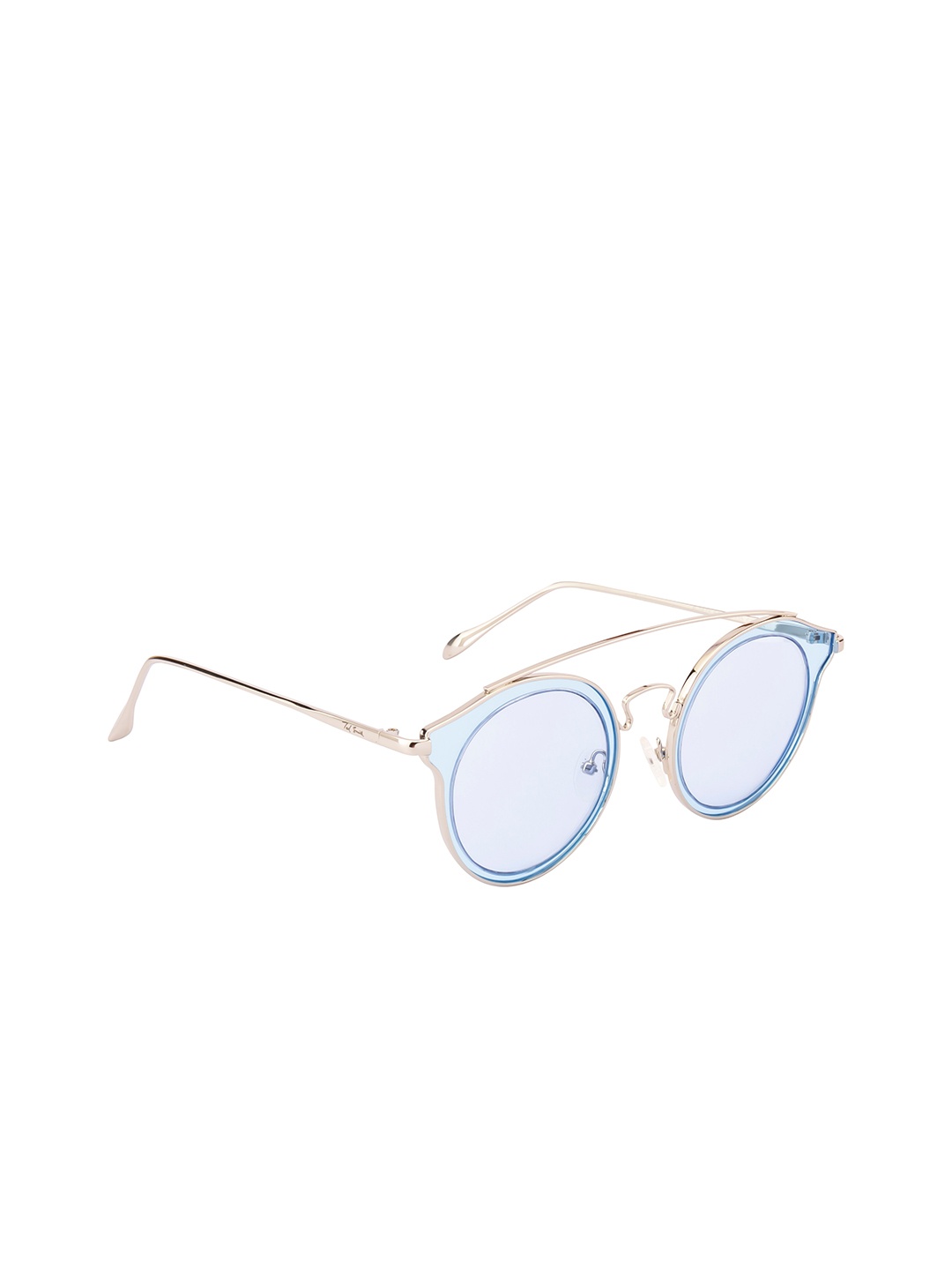 

Ted Smith Unisex Blue Lens & Silver-Toned Round Sunglasses with UV Protected Lens