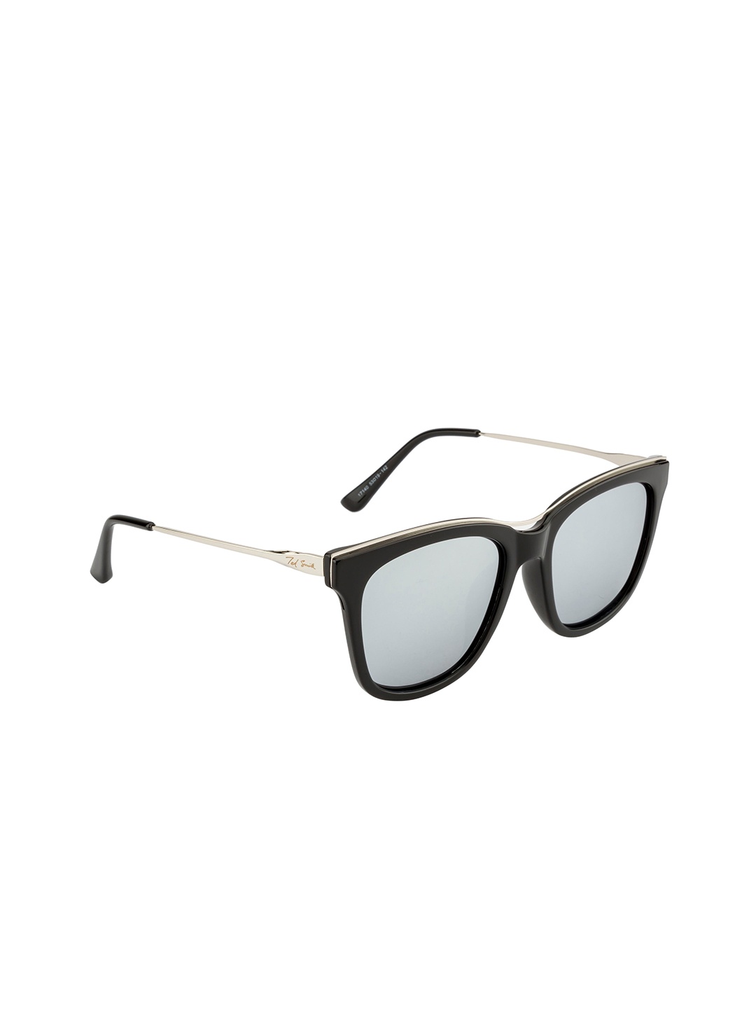 

Ted Smith Women Grey Lens & Black Cateye Sunglasses with Polarised Lens, Silver