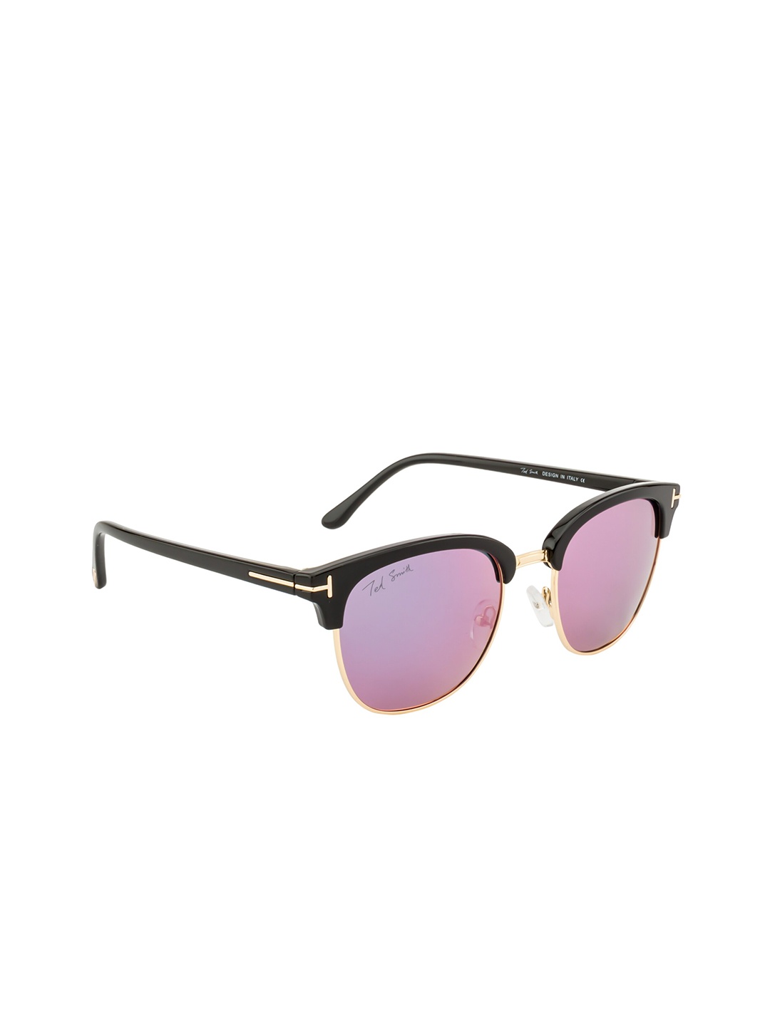 

Ted Smith Women Blue Lens & Gold-Toned Sunglasses with Polarised Lens, Purple
