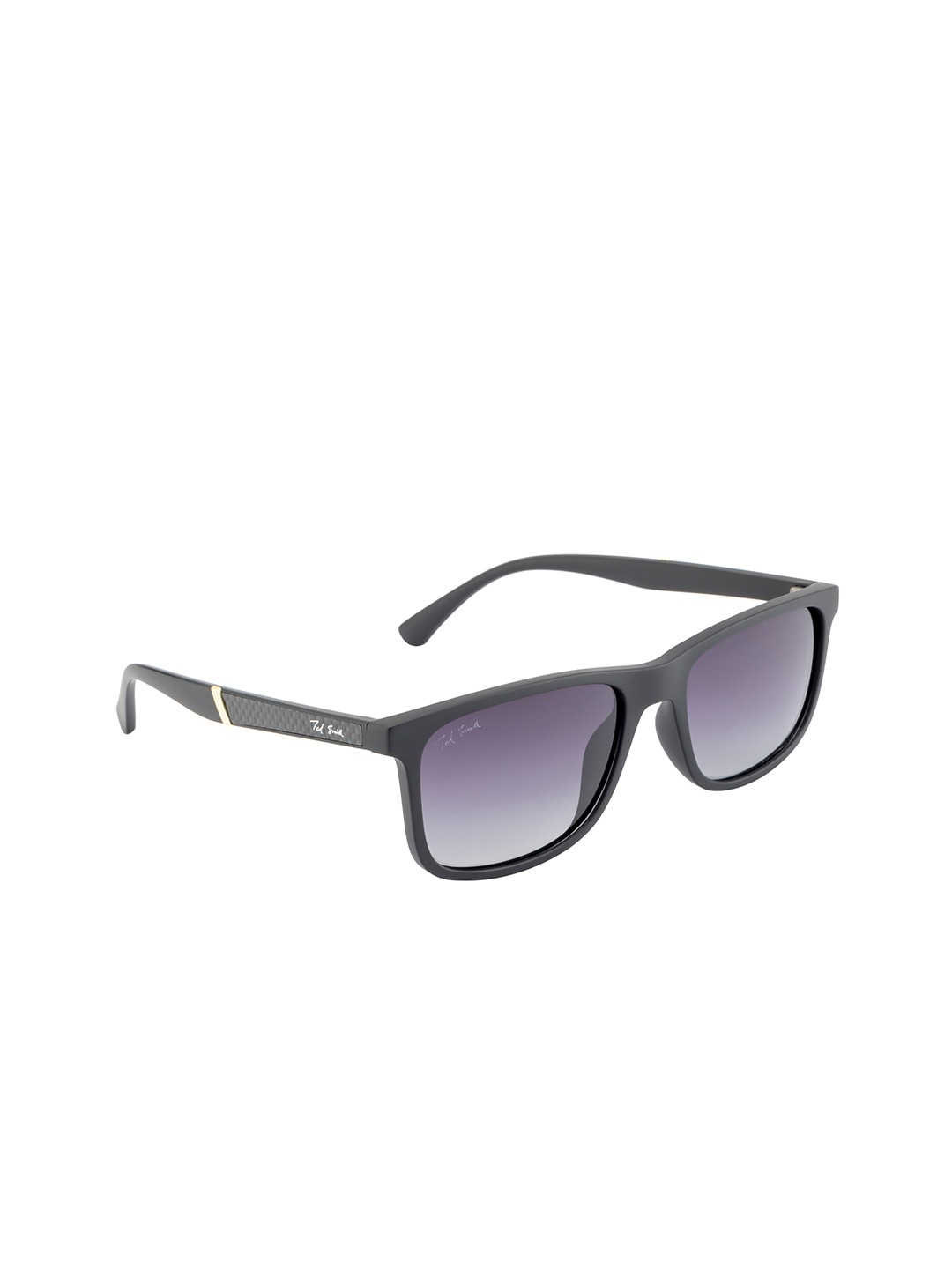 

Ted Smith Unisex Purple Lens & Black Wayfarer Sunglasses with Polarised Lens