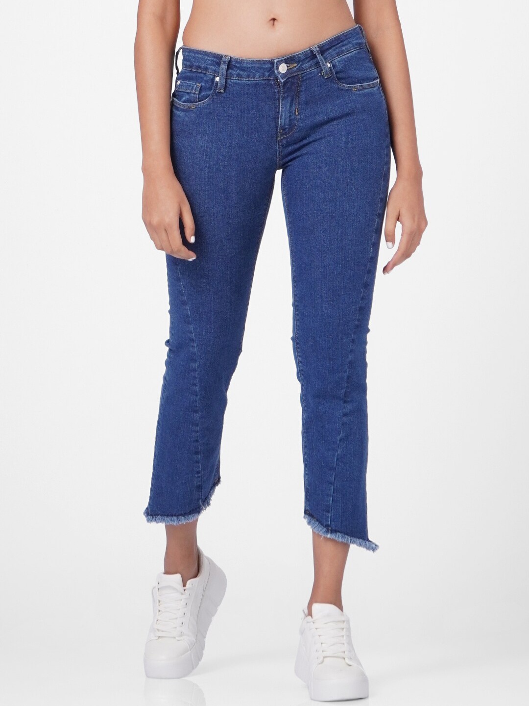 

ONLY Women Blue Slim Fit Low Distress Jeans