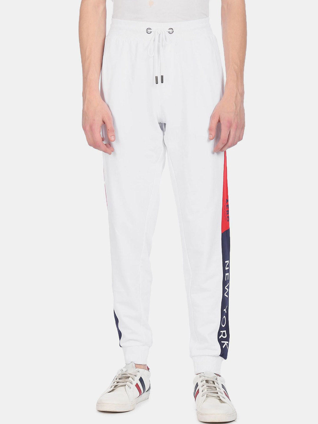 

Aeropostale Men White Solid Pure Cotton Straight-Fit Joggers