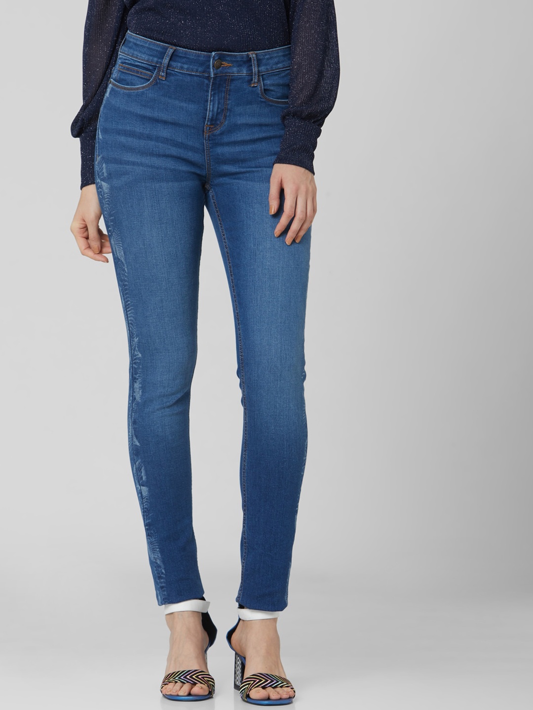 

Vero Moda Women Blue Skinny Fit Light Fade Jeans